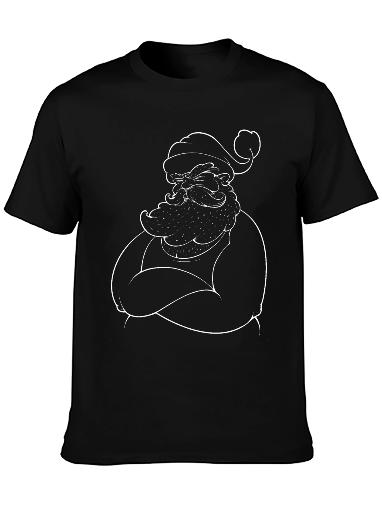 Black Santa Claus Graphic Tee - Holiday Style