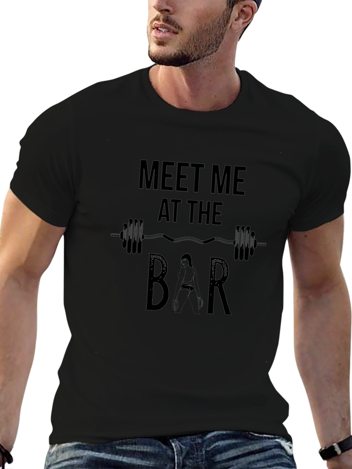 Meet Me at the Bar Black Graphic Tee