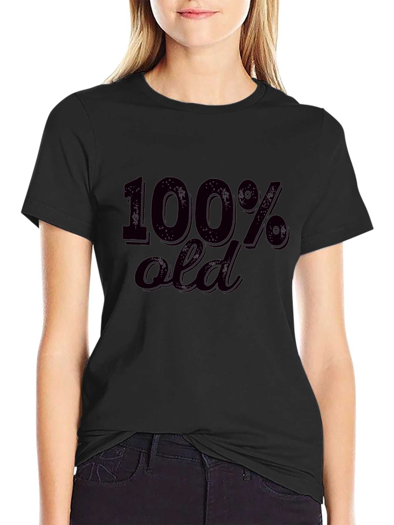 100% Old Black Graphic Tee