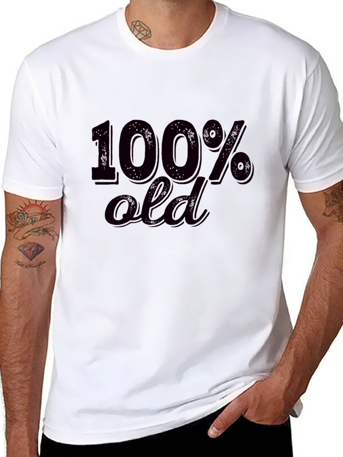 100% Old Black Graphic Tee