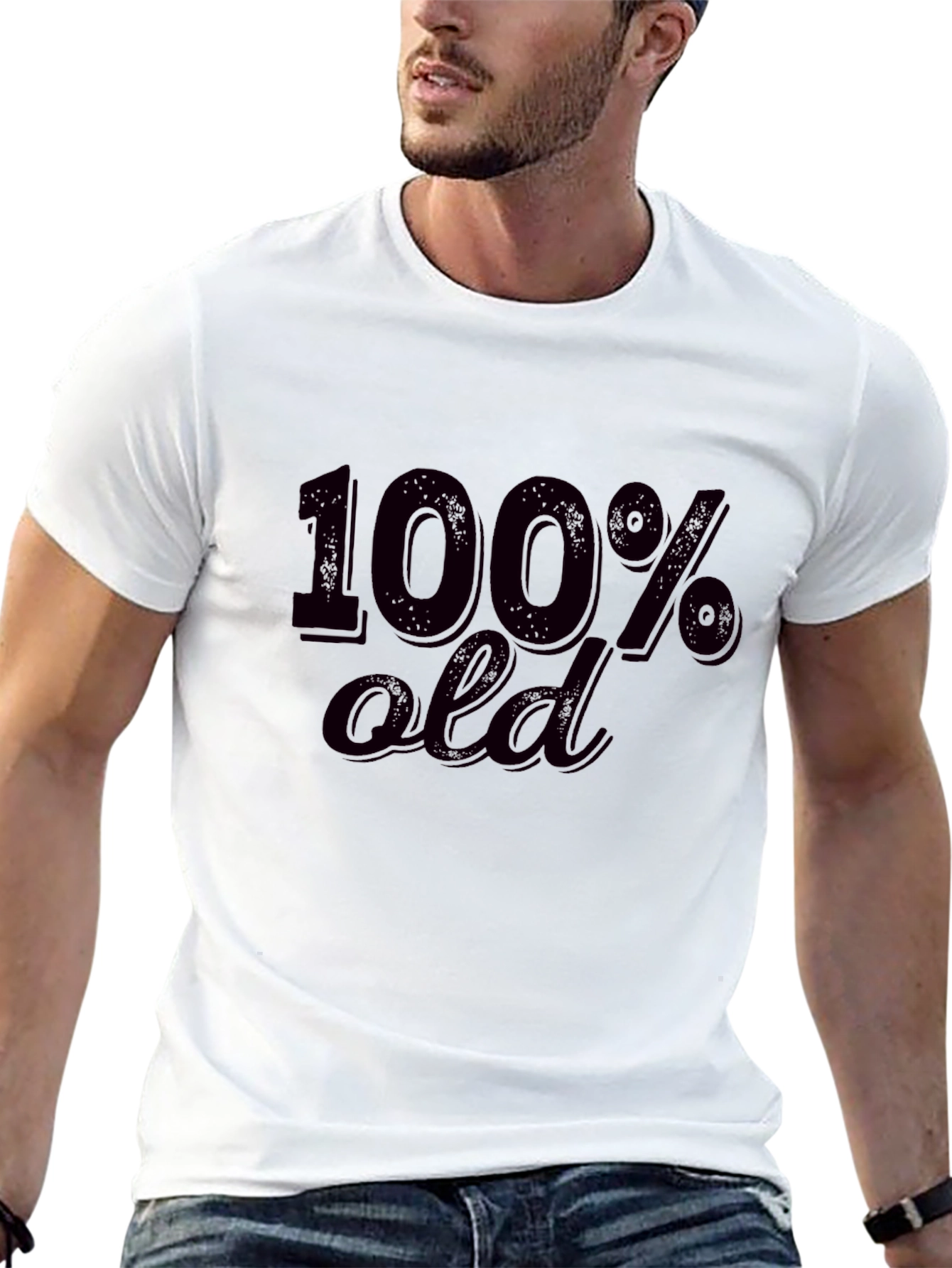 100% Old Black Graphic Tee
