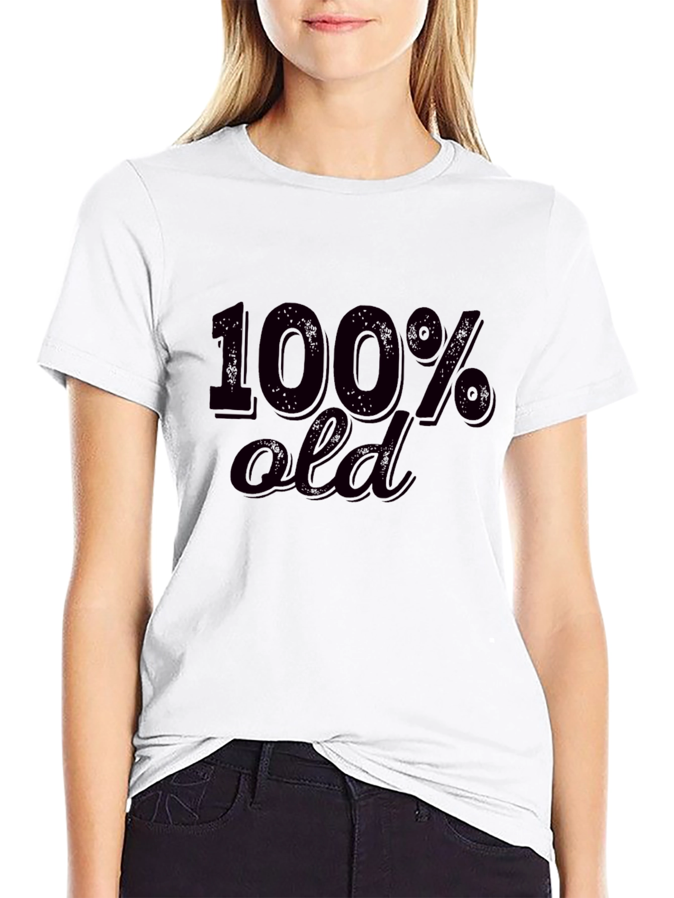 100% Old Black Graphic Tee