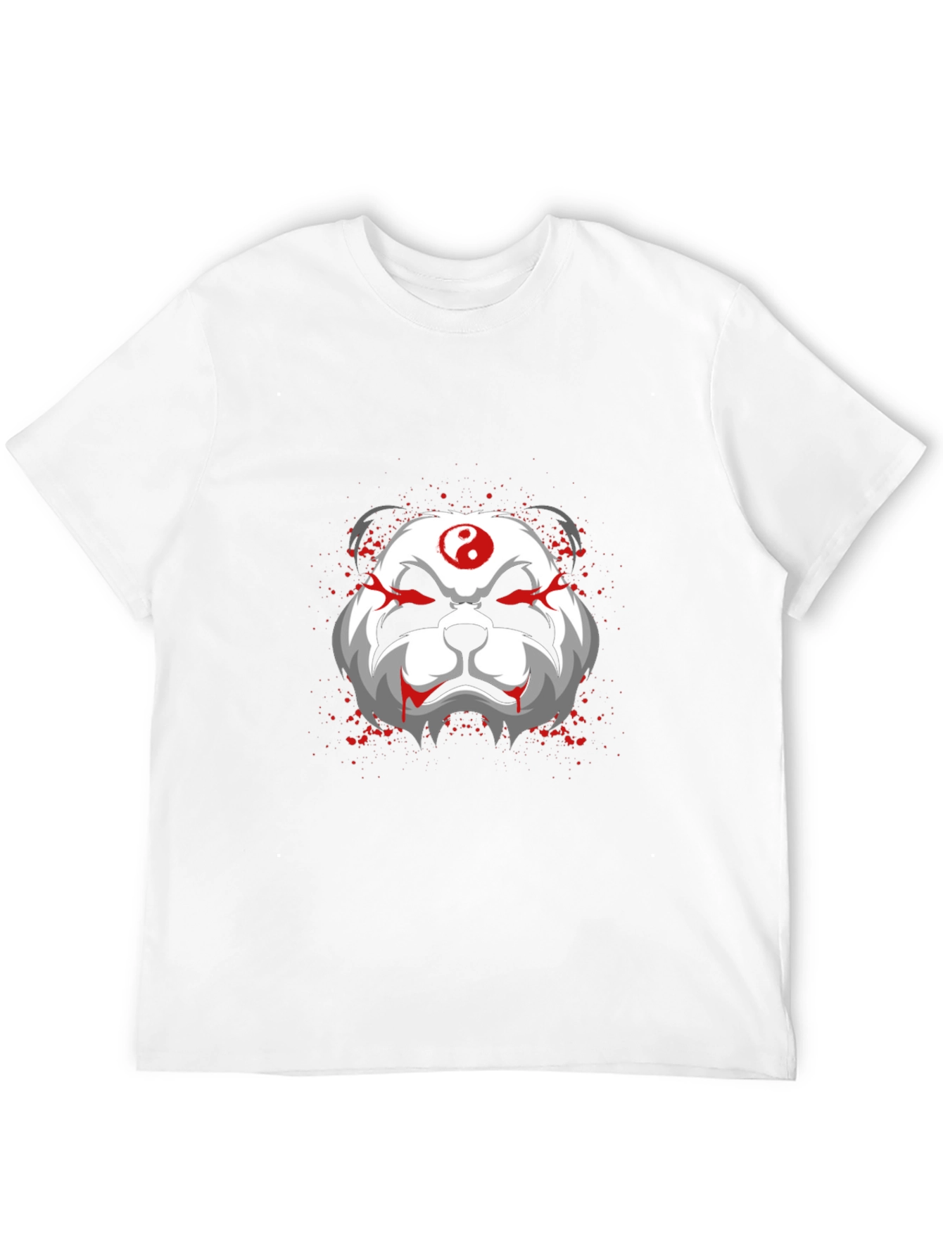 Evil Panda Graphic Print Black T-Shirt