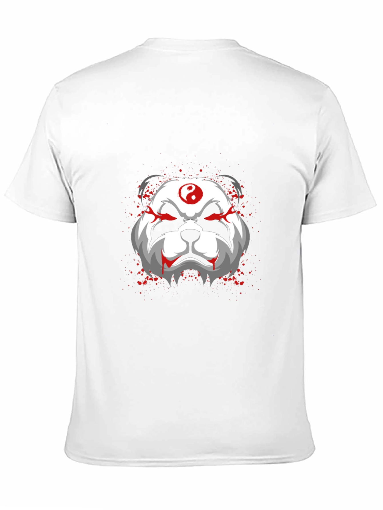 Evil Panda Graphic Print Black T-Shirt