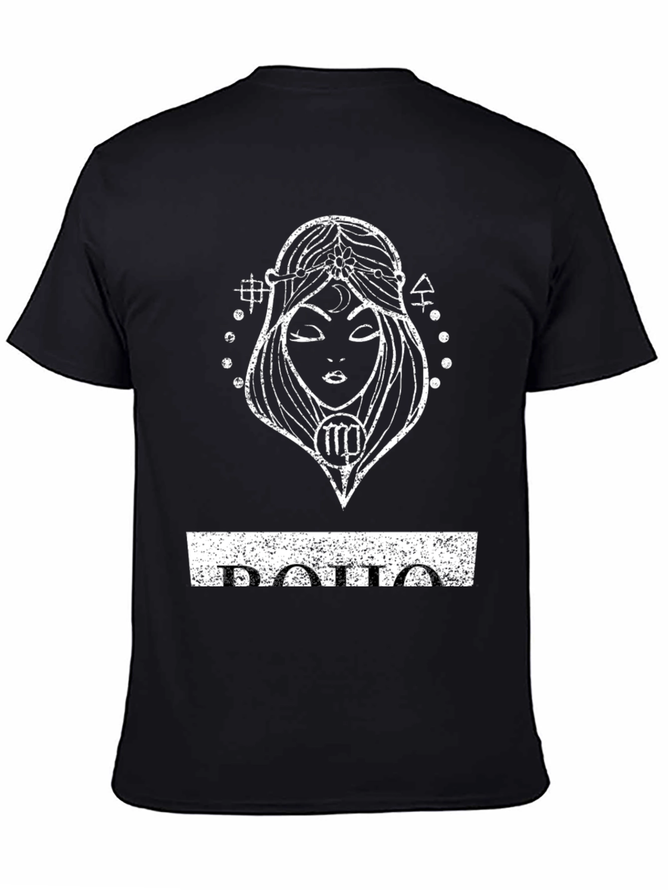 Virgo Zodiac Distressed Graphic Tee - Black