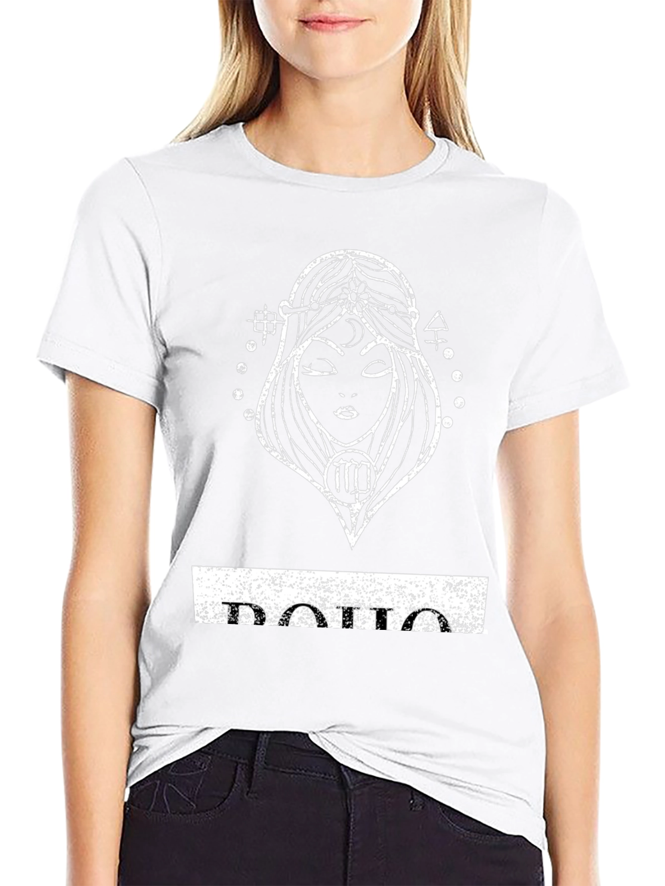 Virgo Zodiac Distressed Graphic Tee - Black
