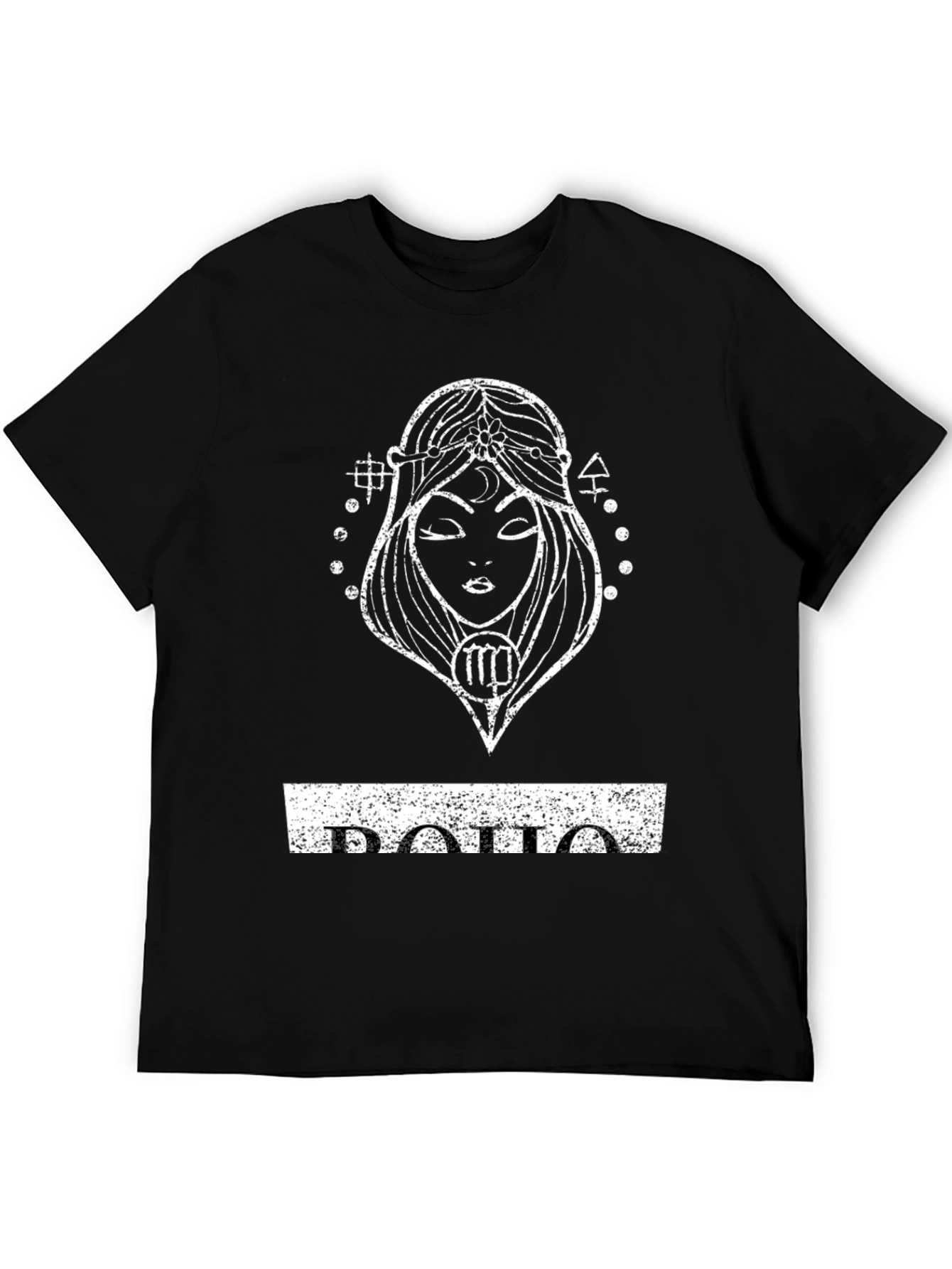 Virgo Zodiac Distressed Graphic Tee - Black