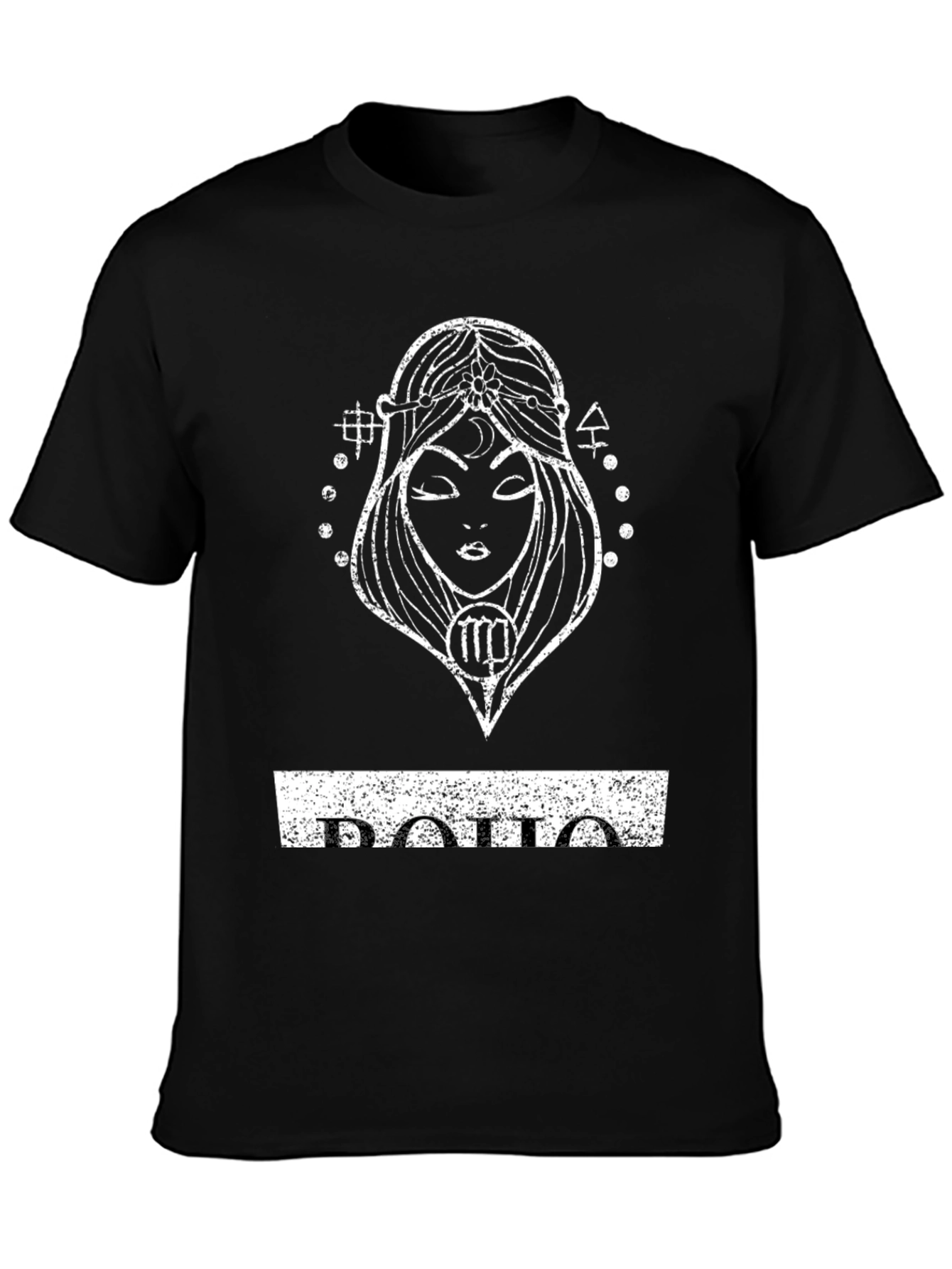 Virgo Zodiac Distressed Graphic Tee - Black
