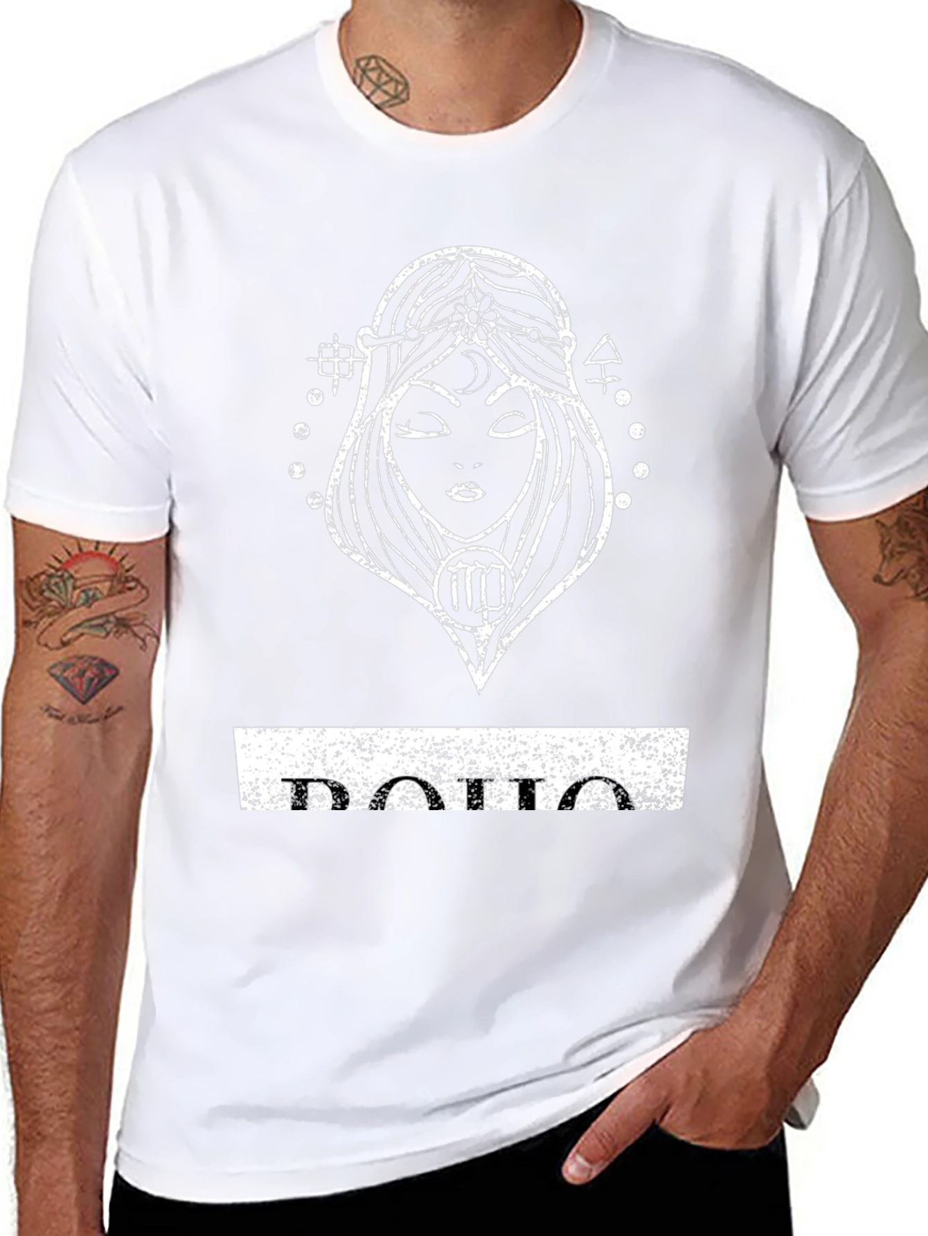 Virgo Zodiac Distressed Graphic Tee - Black
