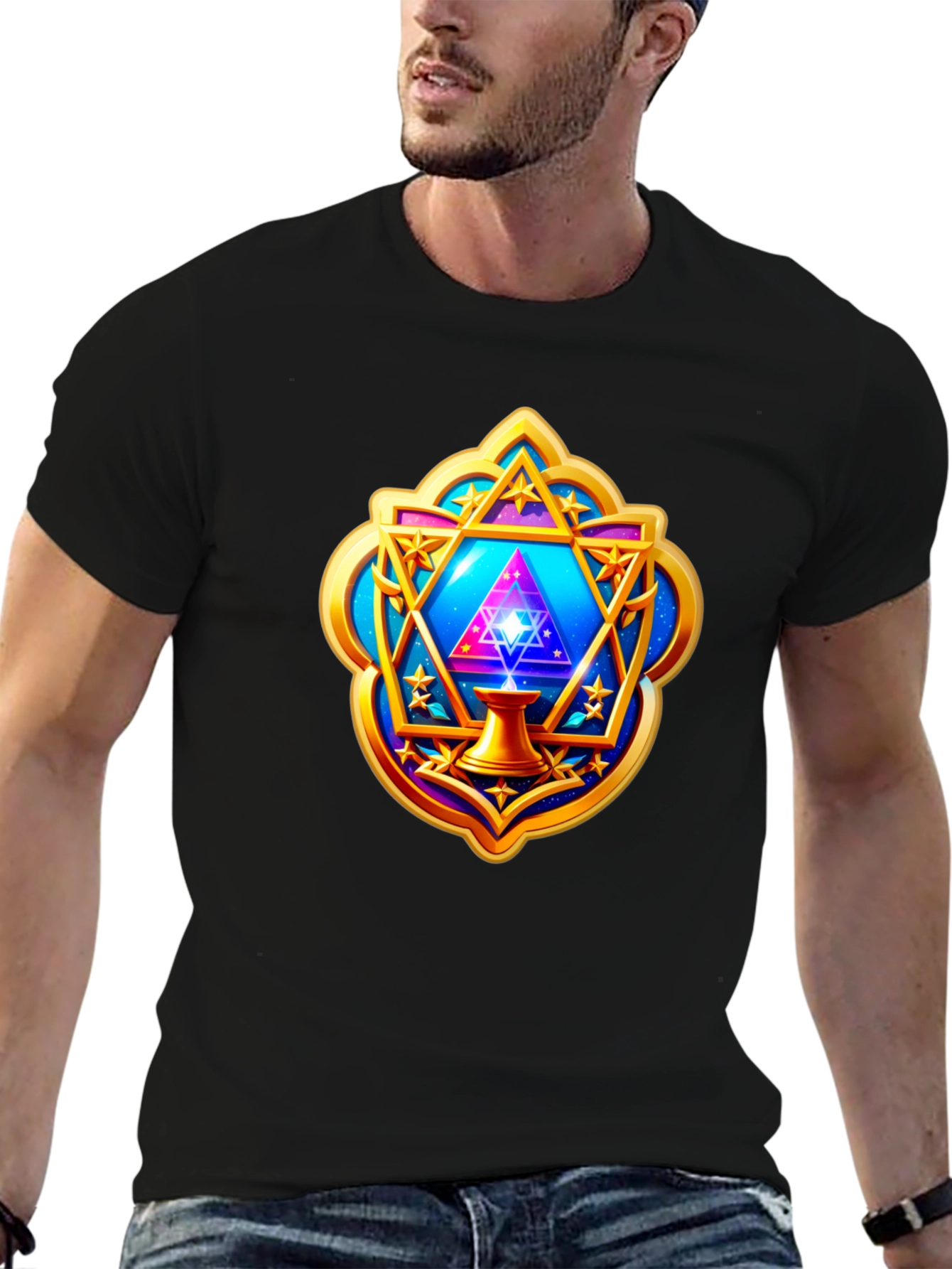 Mystic Geometric T-Shirt - Cosmic Design