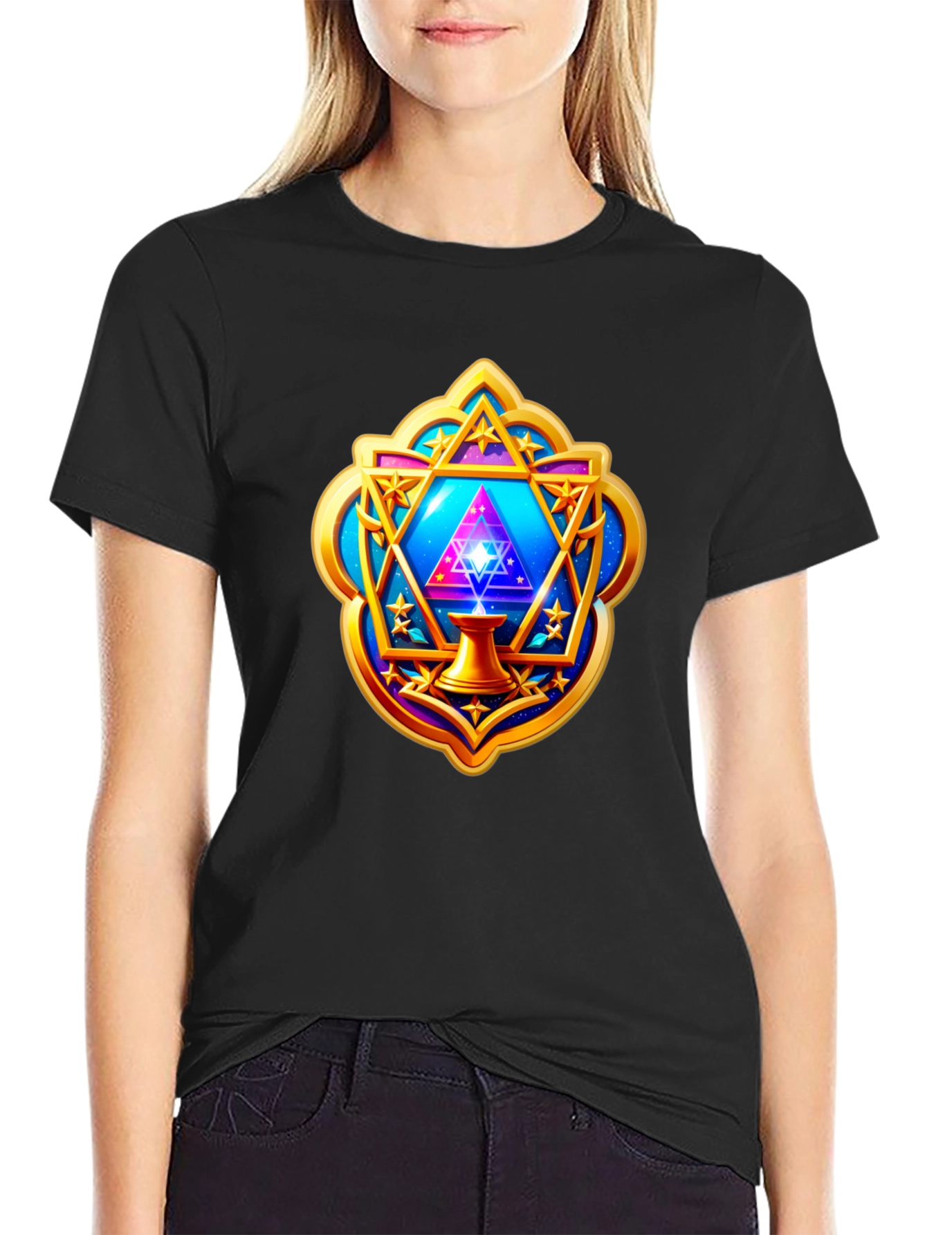 Mystic Geometric T-Shirt - Cosmic Design