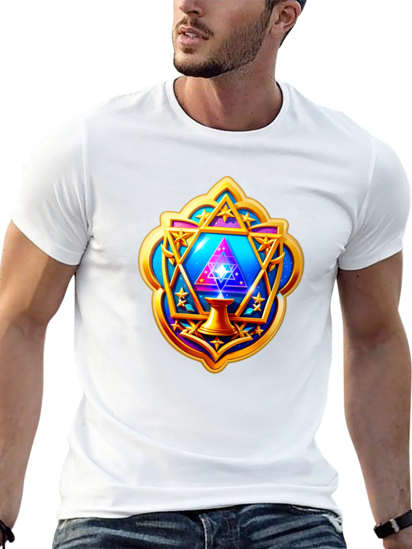 Mystic Geometric T-Shirt - Cosmic Design