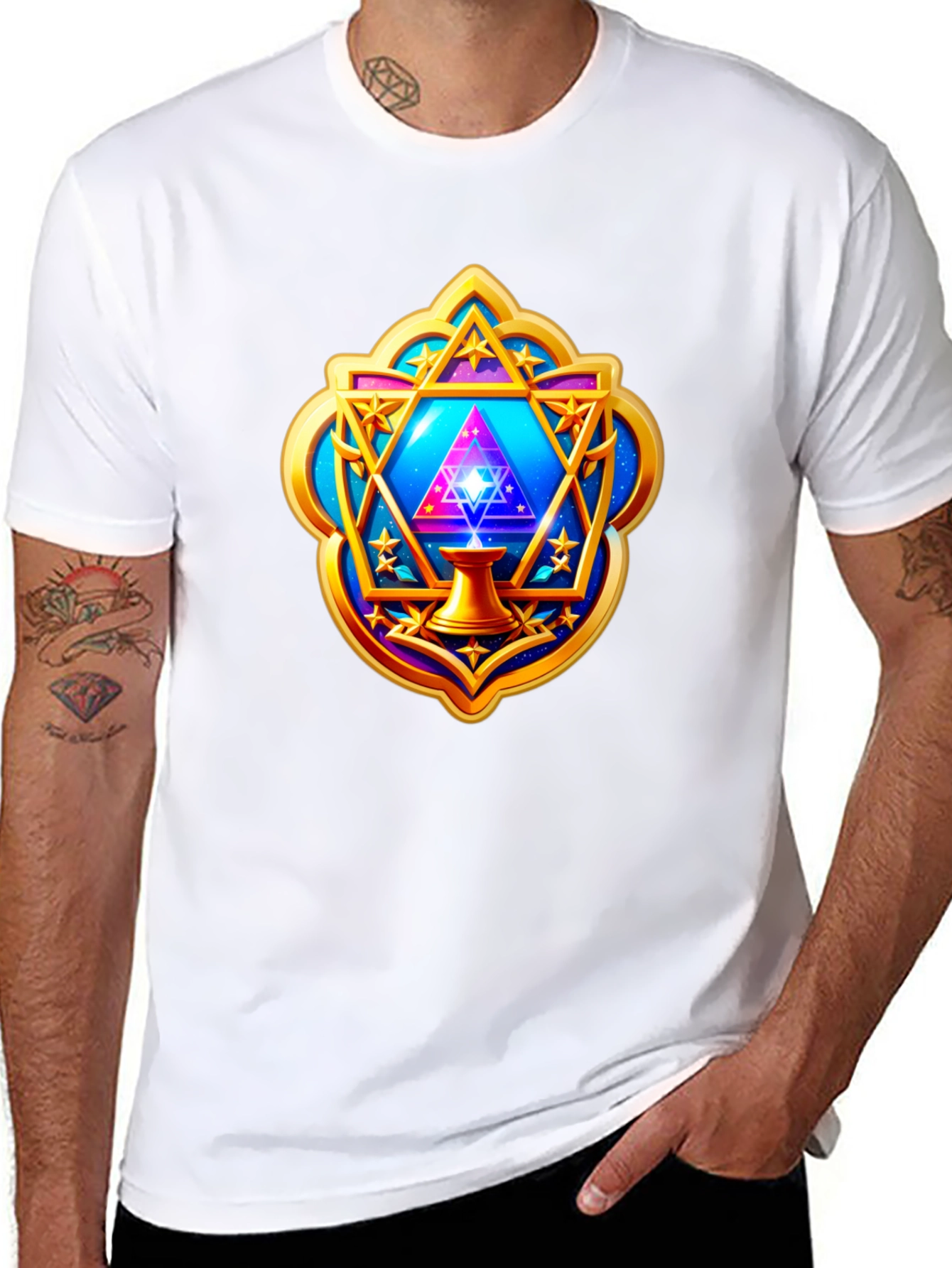 Mystic Geometric T-Shirt - Cosmic Design