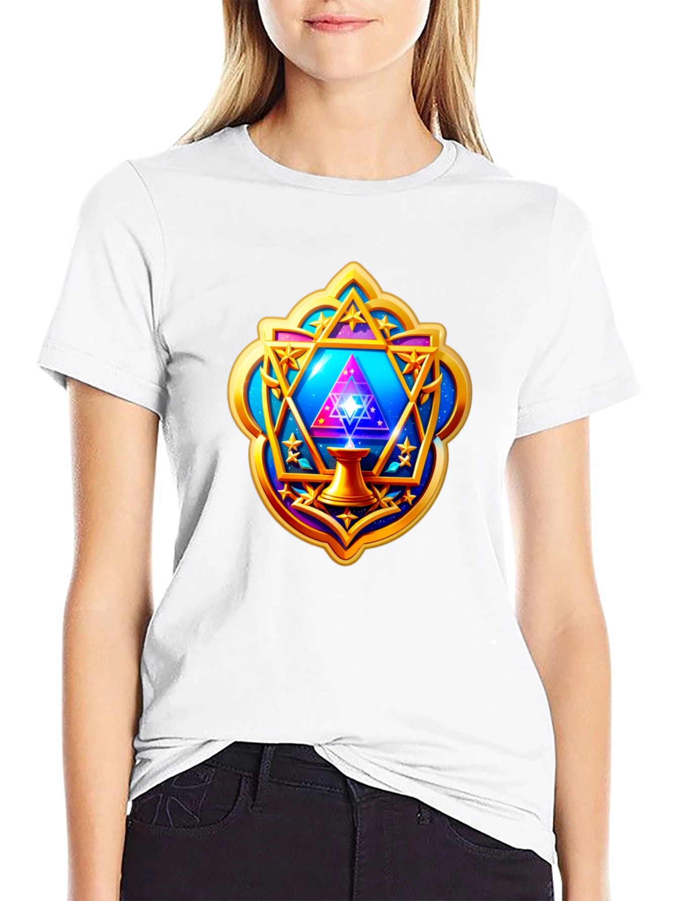 Mystic Geometric T-Shirt - Cosmic Design