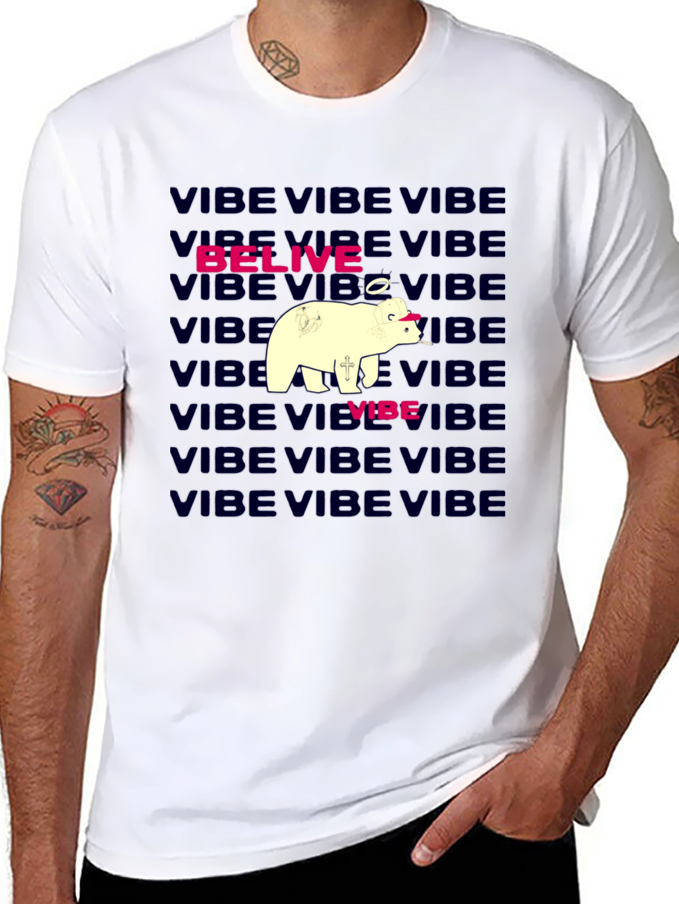 Vibe Belive Bear Graphic Tee