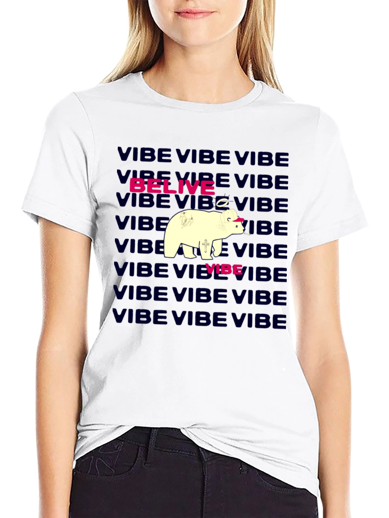 Vibe Belive Bear Graphic Tee