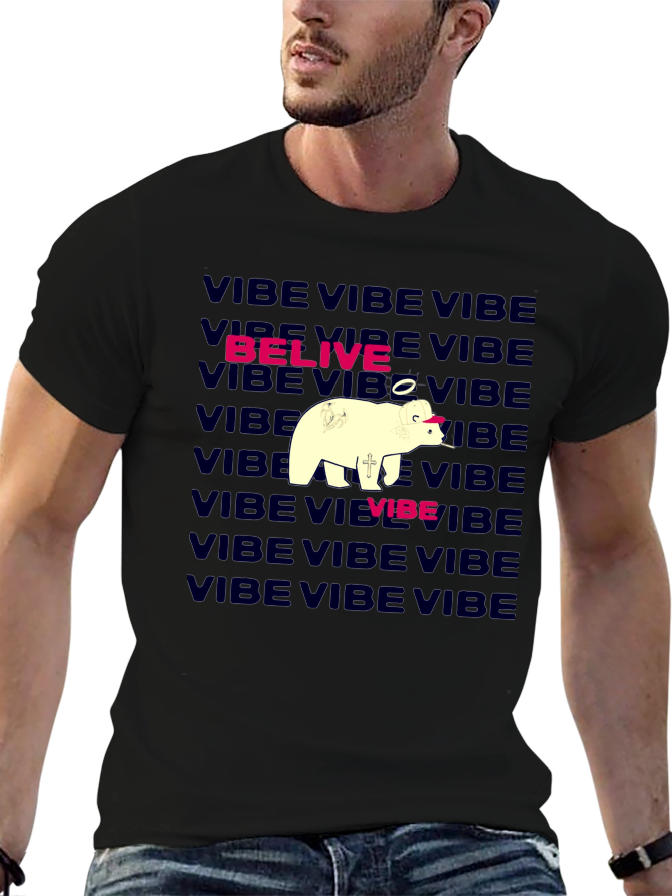Vibe Belive Bear Graphic Tee
