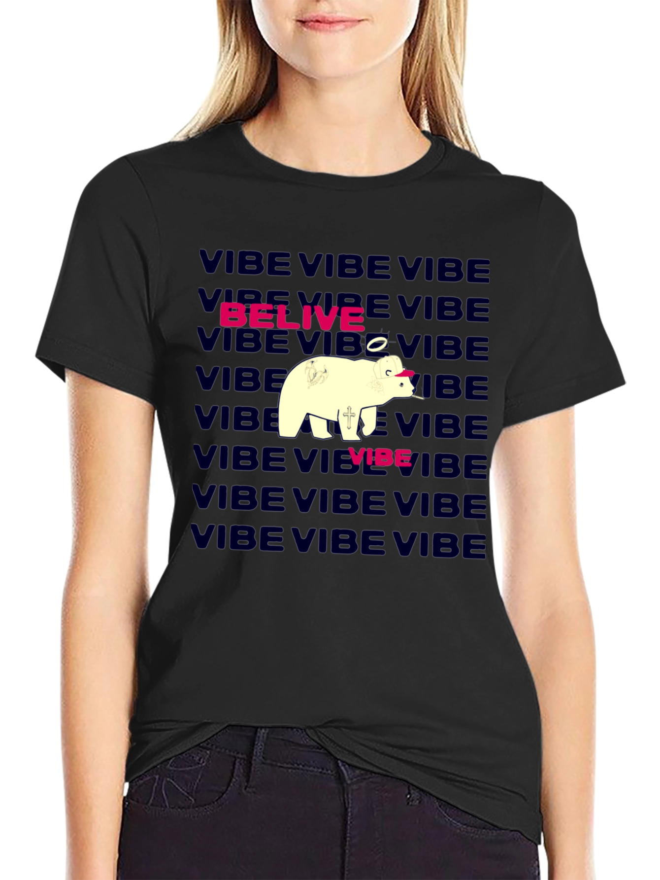 Vibe Belive Bear Graphic Tee