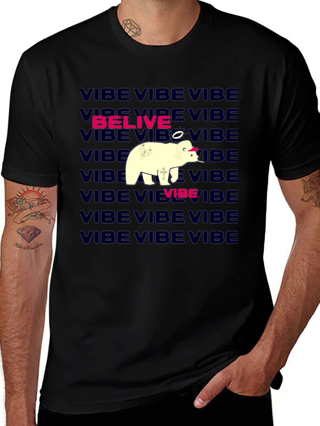 Vibe Belive Bear Graphic Tee