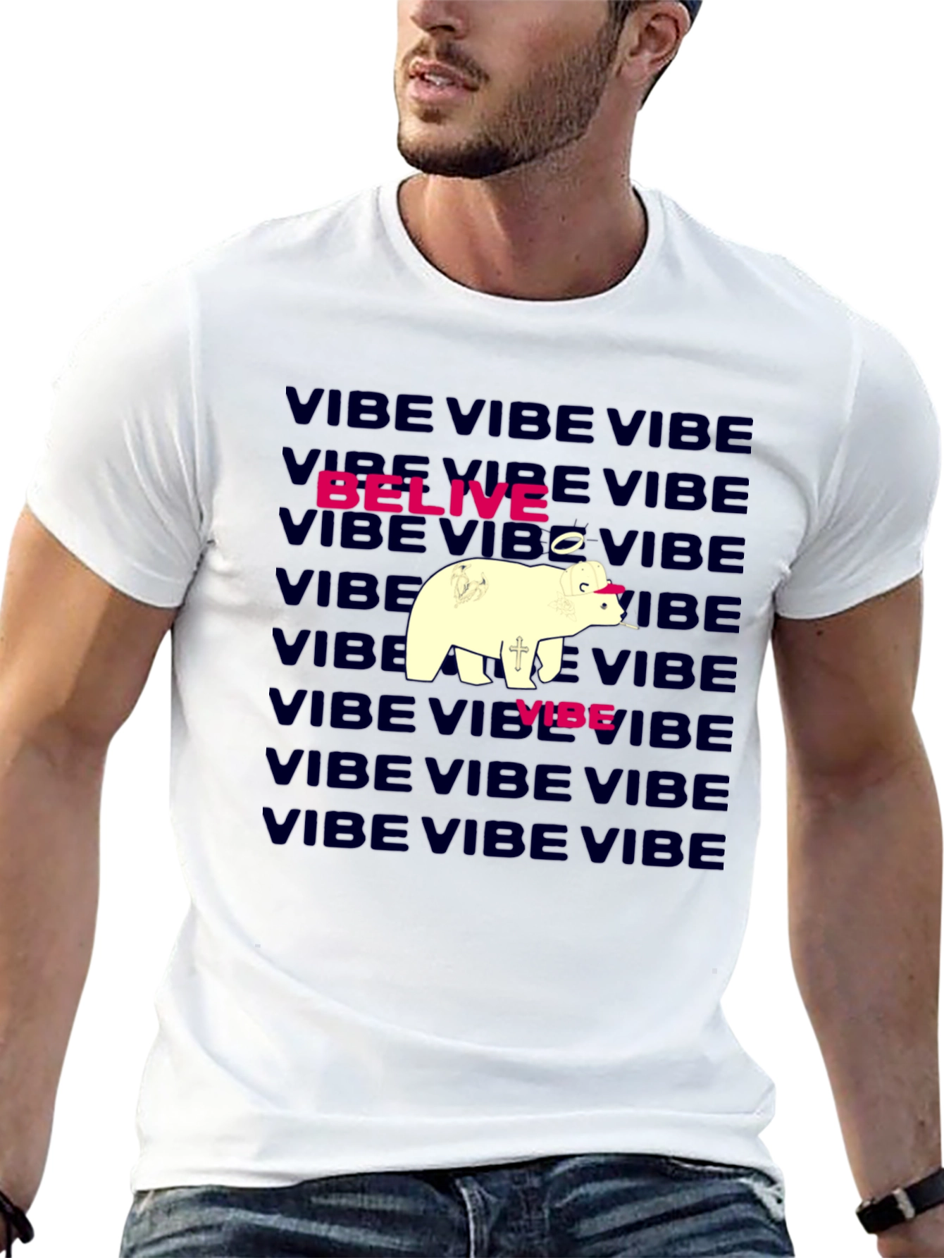 Vibe Belive Bear Graphic Tee