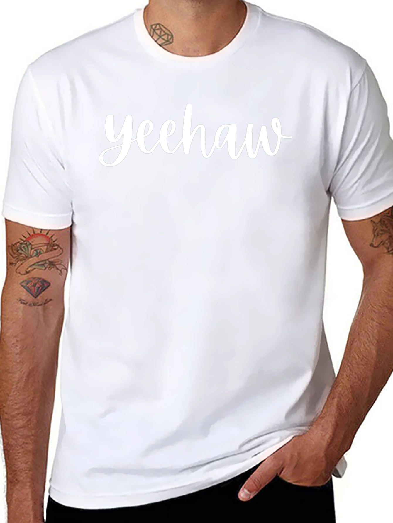 Yeehaw Graphic Tee - Black Cotton Casual Shirt