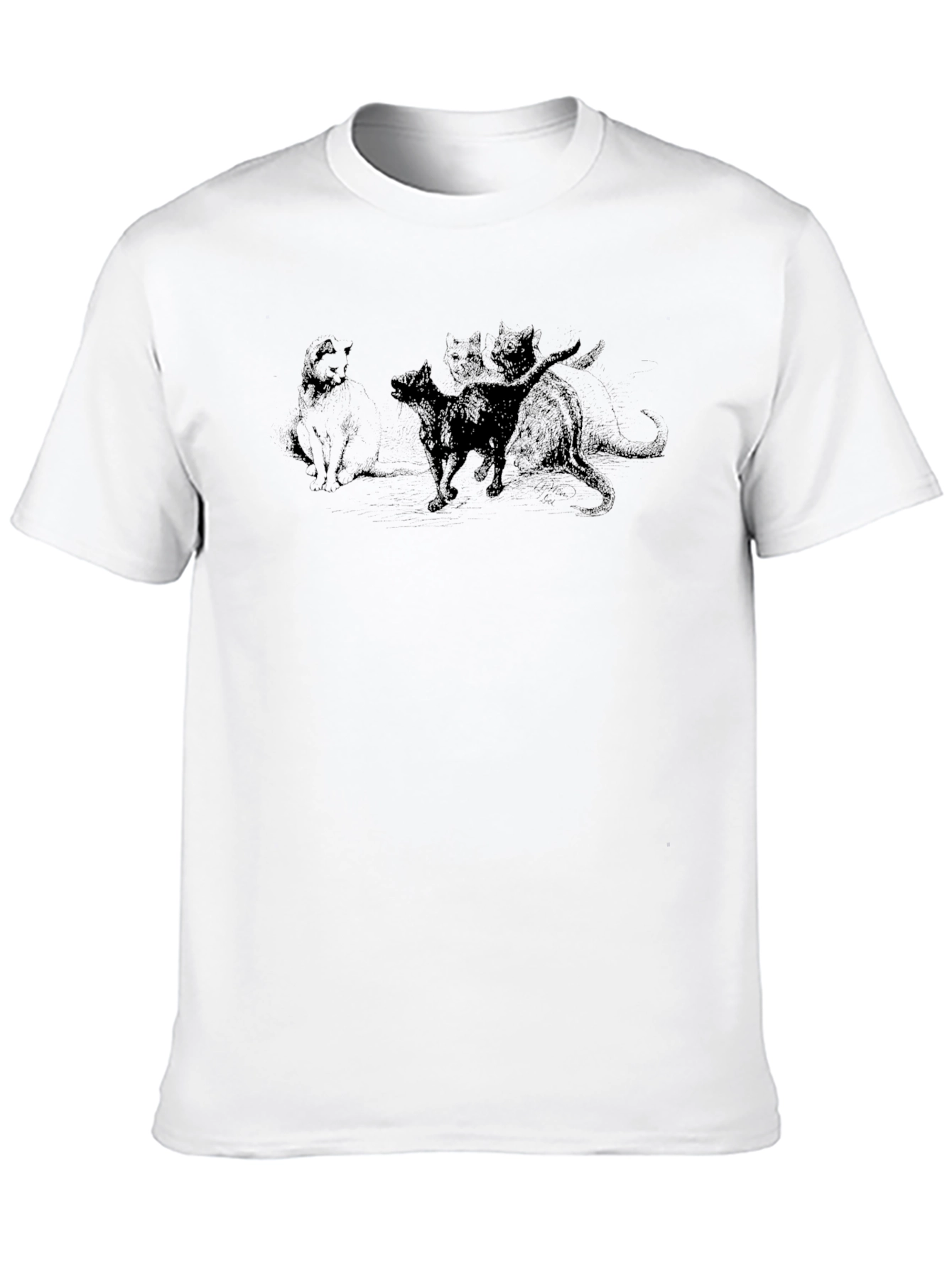 Cats Black T-Shirt Unisex