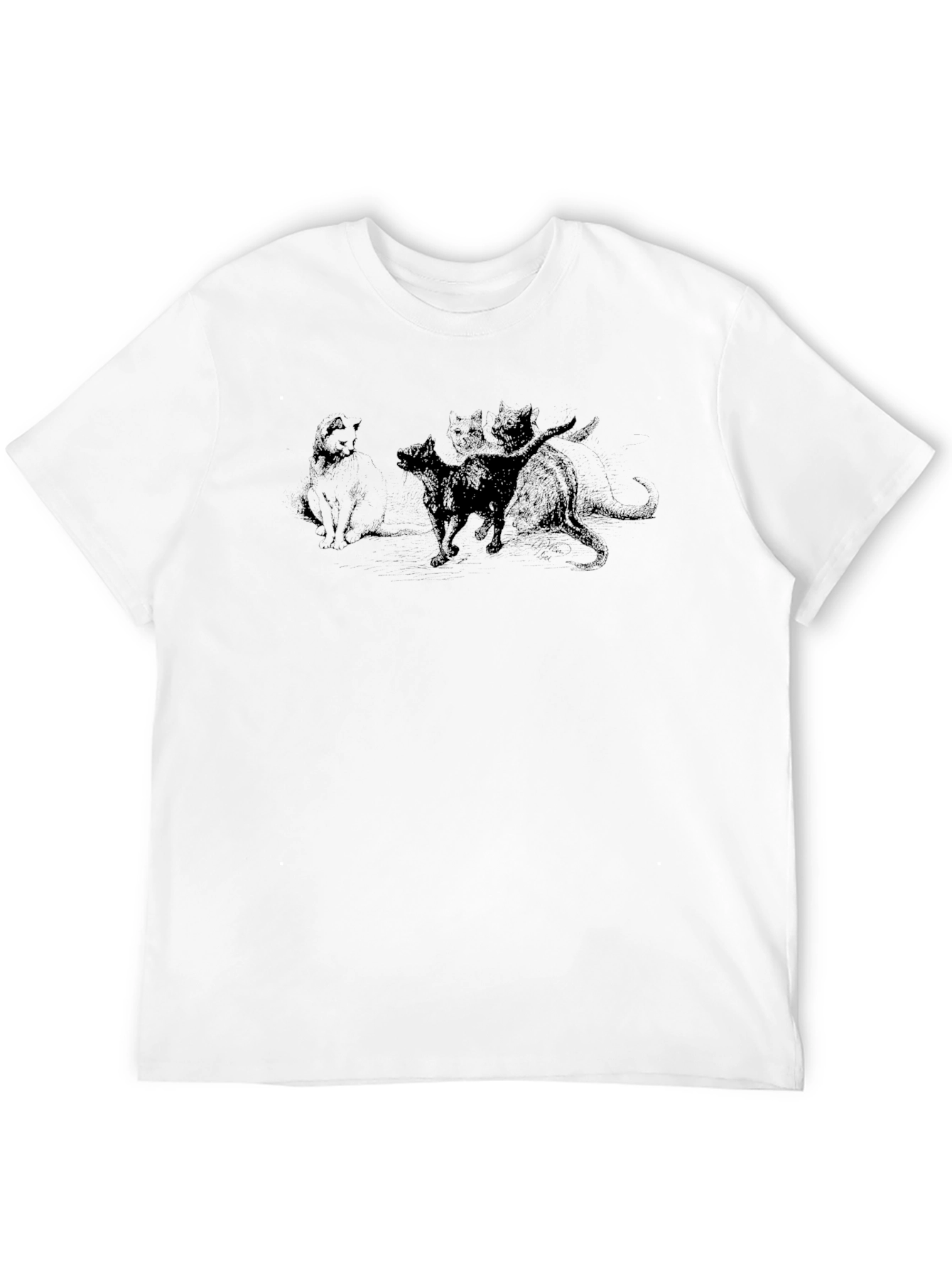 Cats Black T-Shirt Unisex