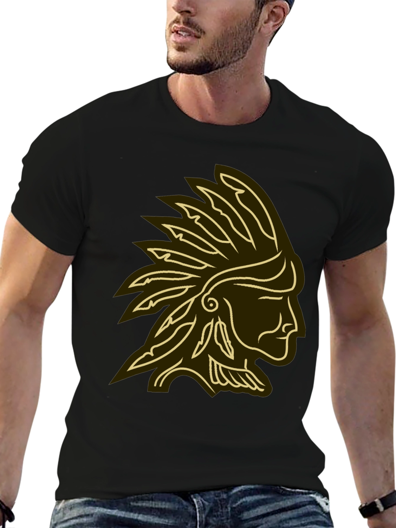 Native American Chief Graphic T-Shirt