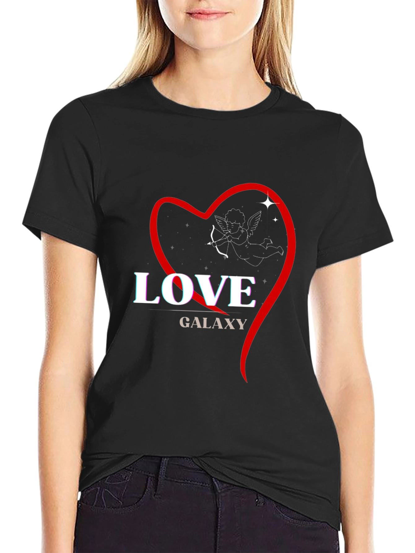 Love Galaxy Graphic T-Shirt - Black