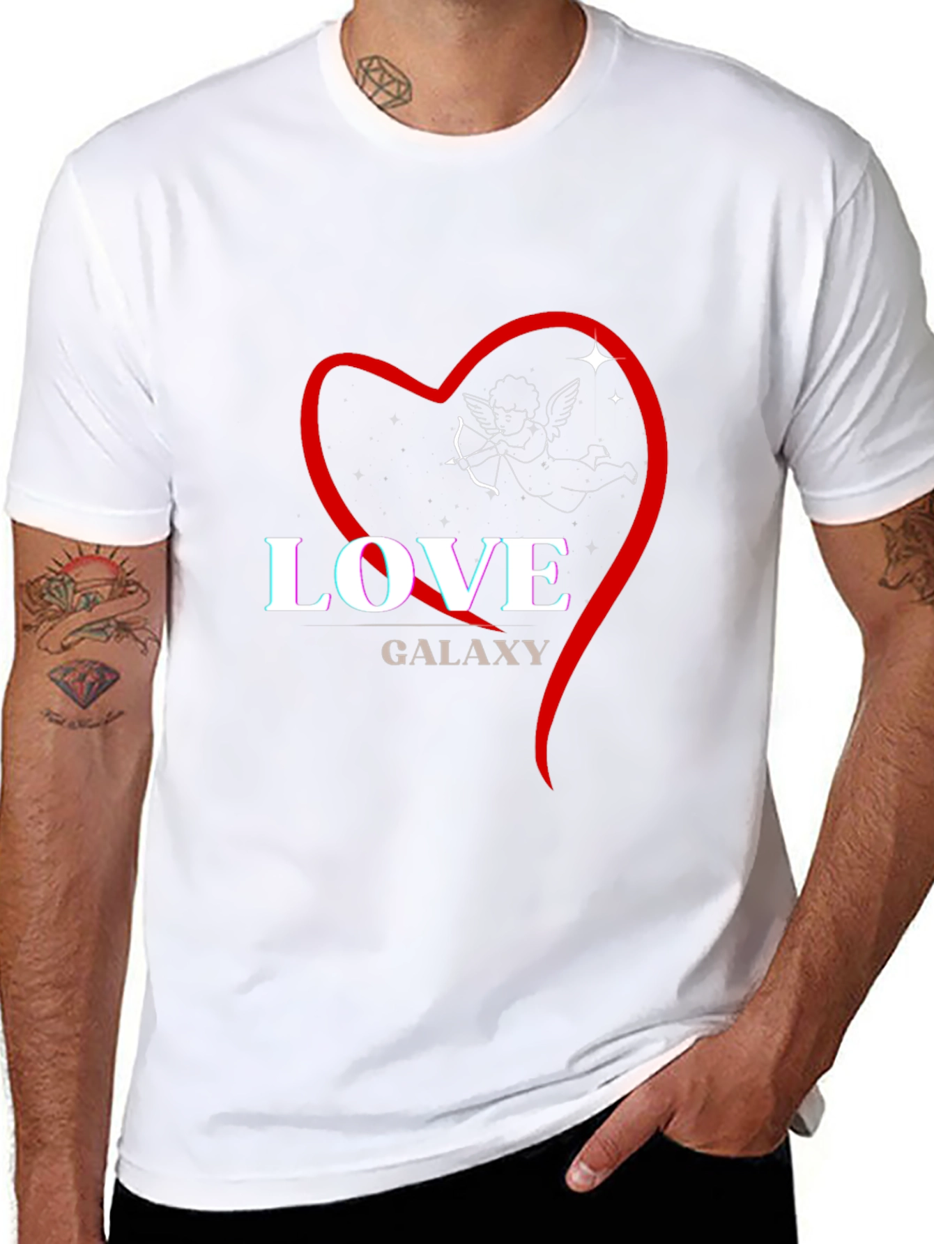 Love Galaxy Graphic T-Shirt - Black