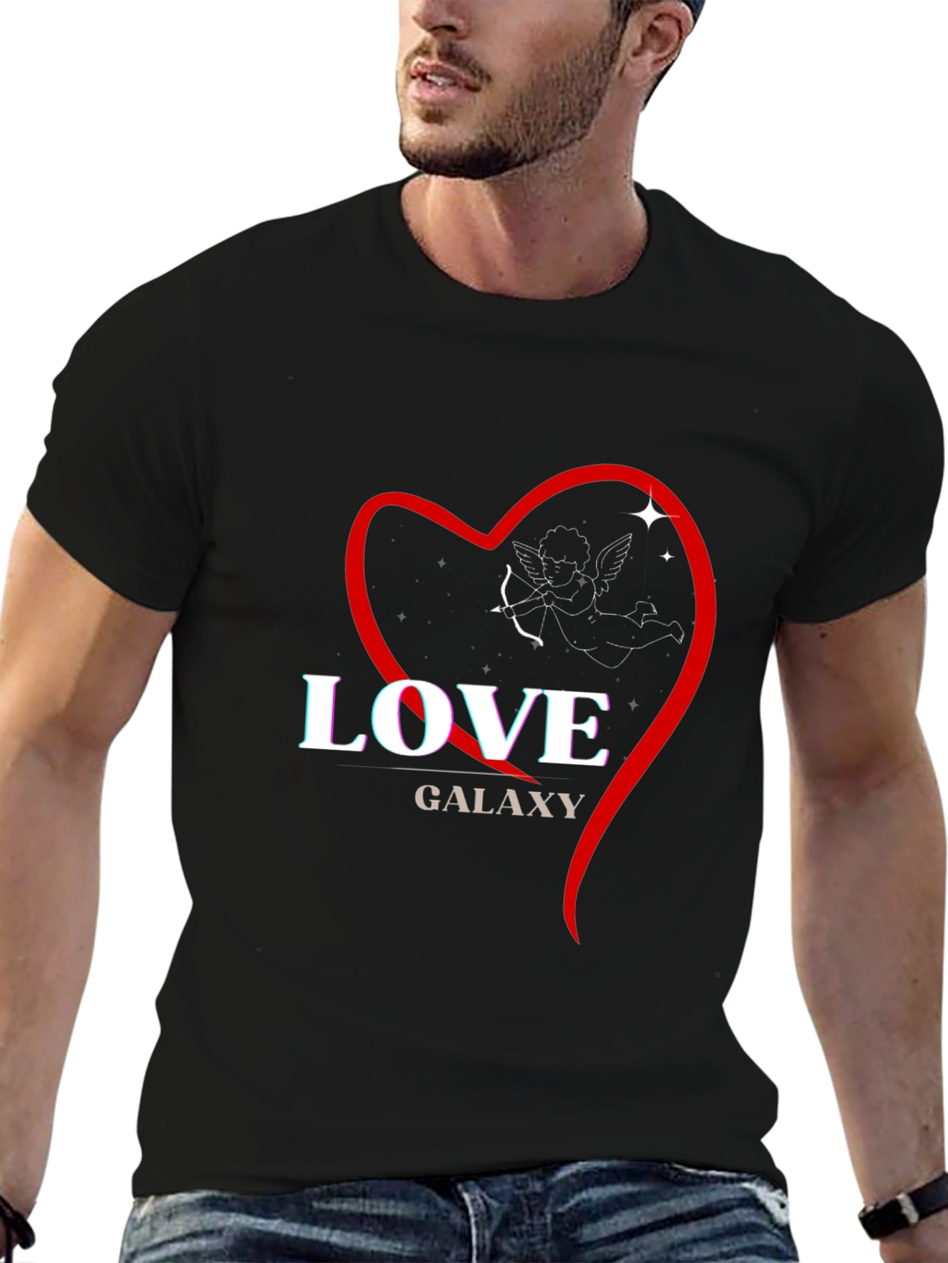 Love Galaxy Graphic T-Shirt - Black