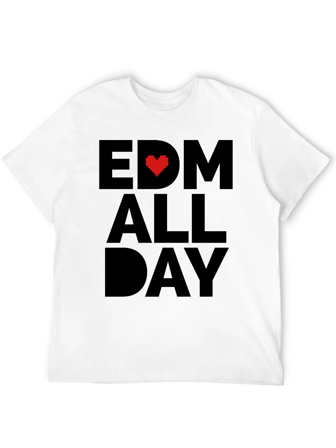 EDM Heart All Day Black T-Shirt