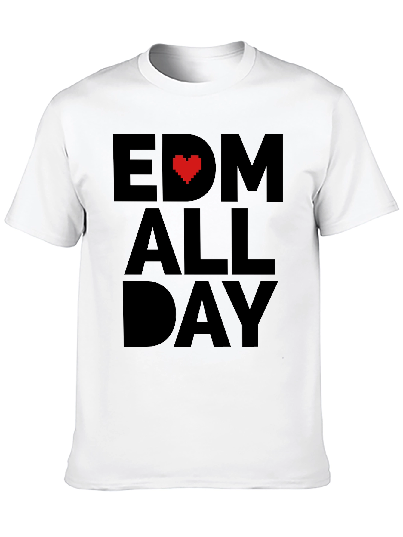 EDM Heart All Day Black T-Shirt