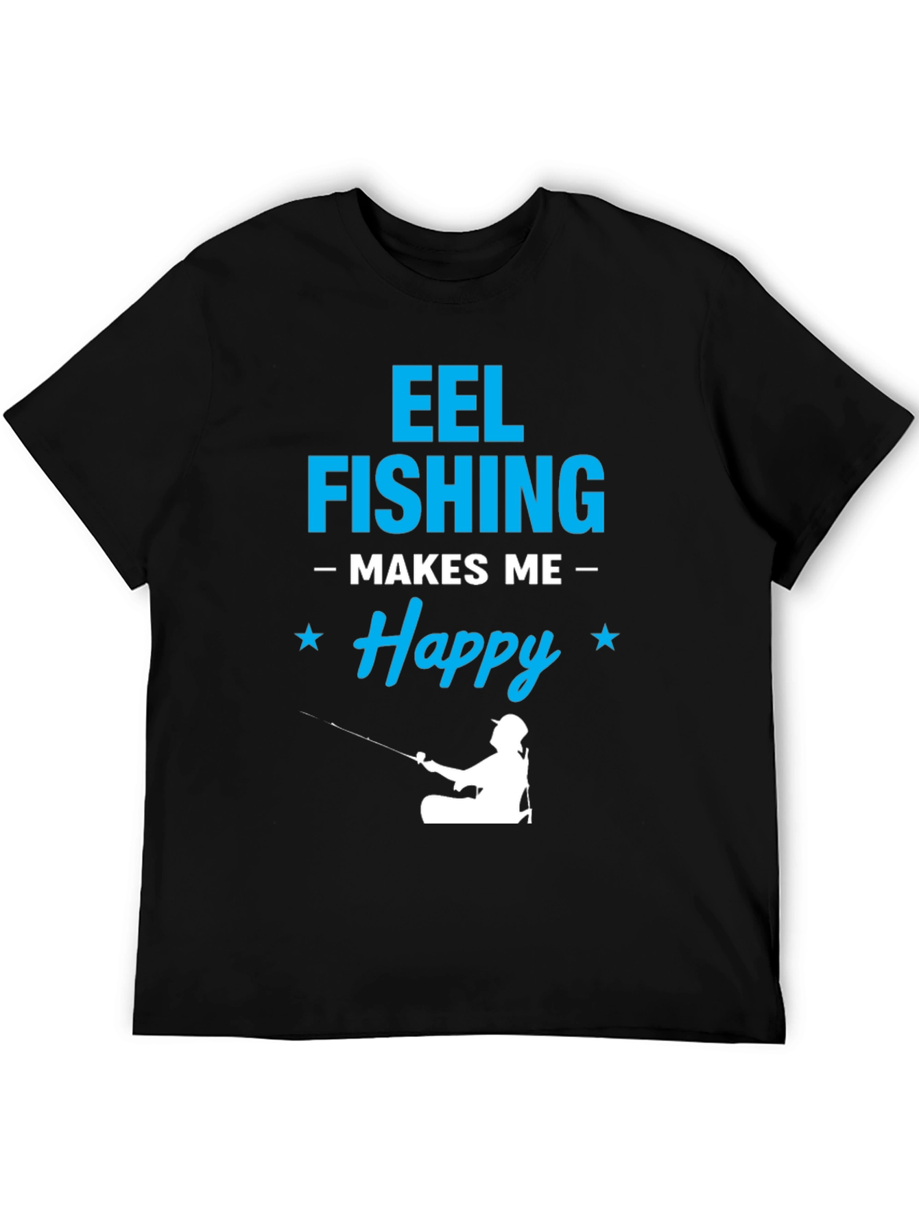 Eel Fishing Makes Me Happy Graphic T-Shirt