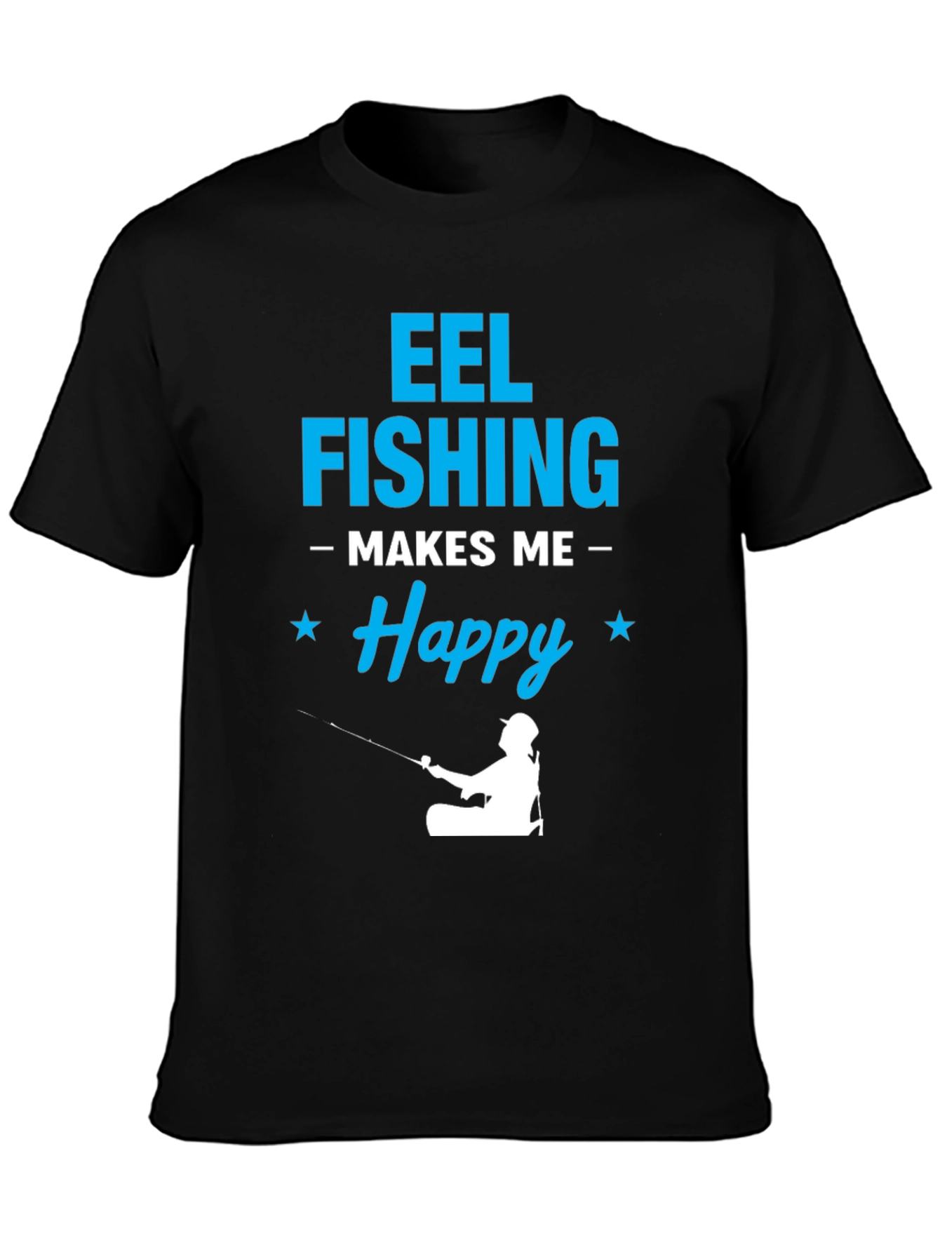 Eel Fishing Makes Me Happy Graphic T-Shirt