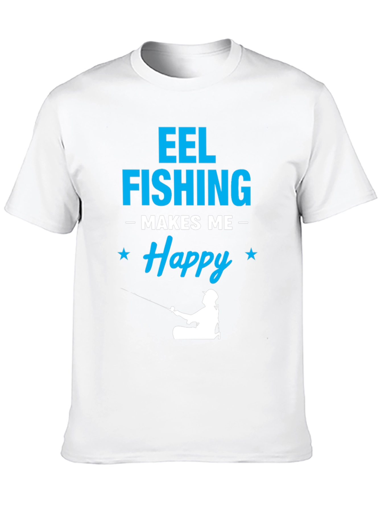 Eel Fishing Makes Me Happy Graphic T-Shirt