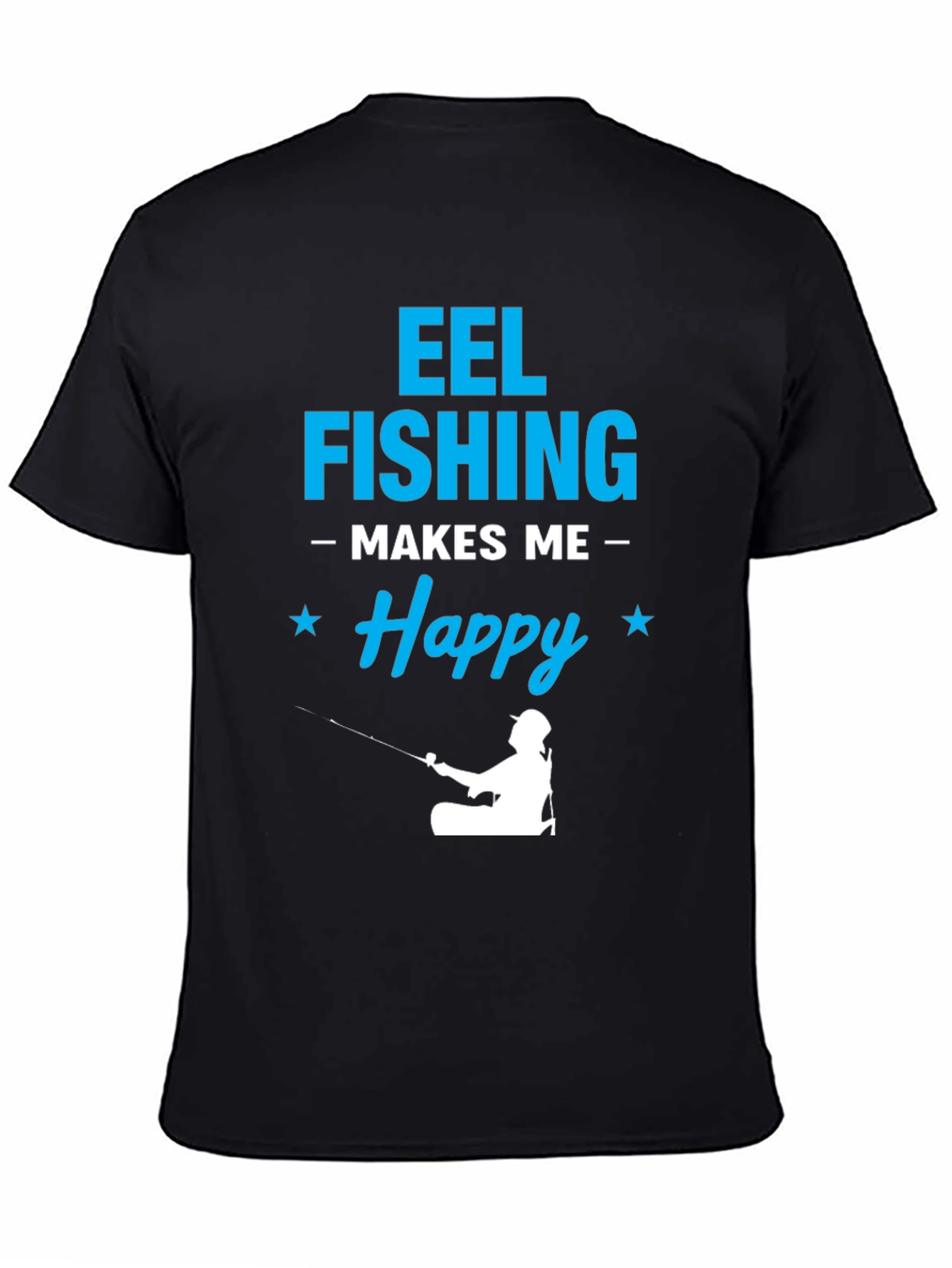 Eel Fishing Makes Me Happy Graphic T-Shirt