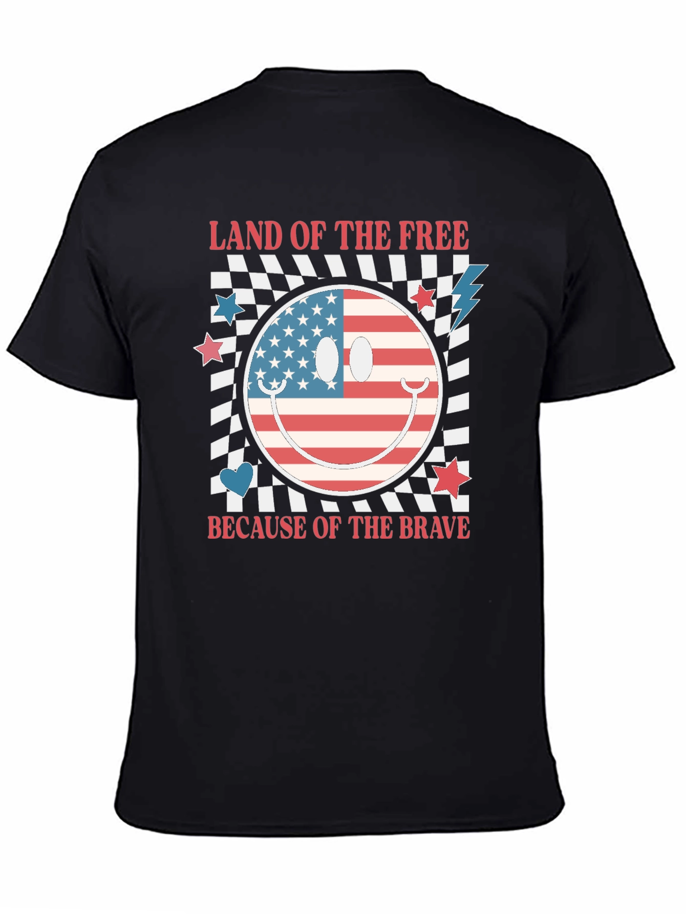 Patriotic Smiley Face Graphic T-Shirt