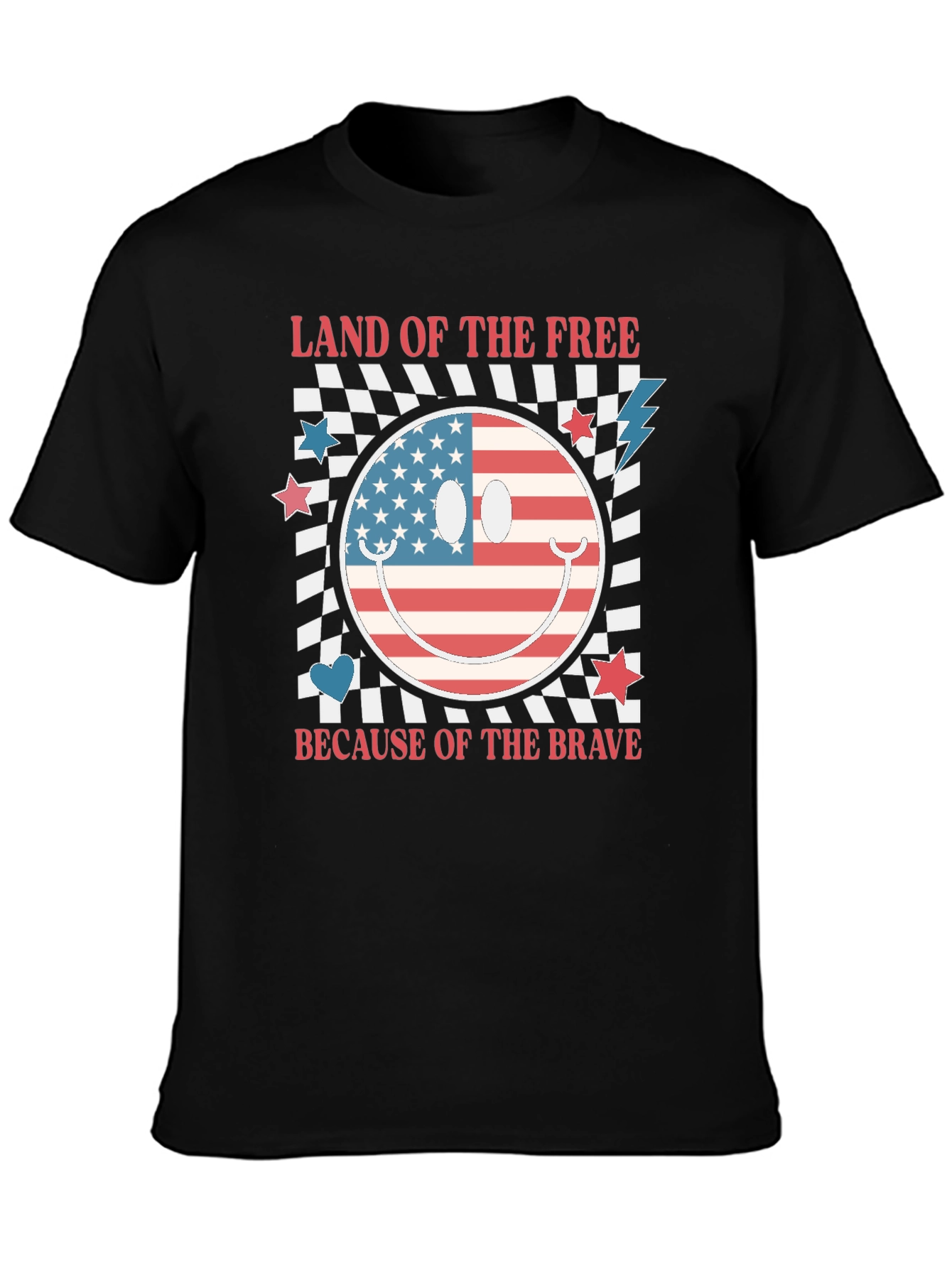 Patriotic Smiley Face Graphic T-Shirt