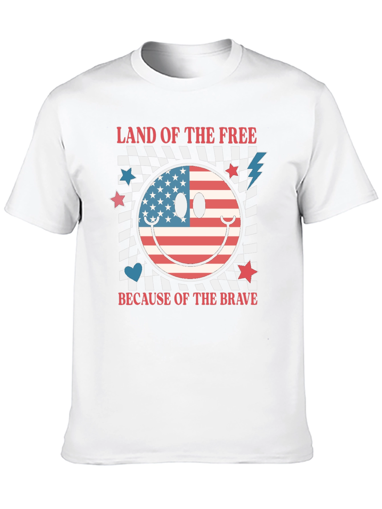 Patriotic Smiley Face Graphic T-Shirt