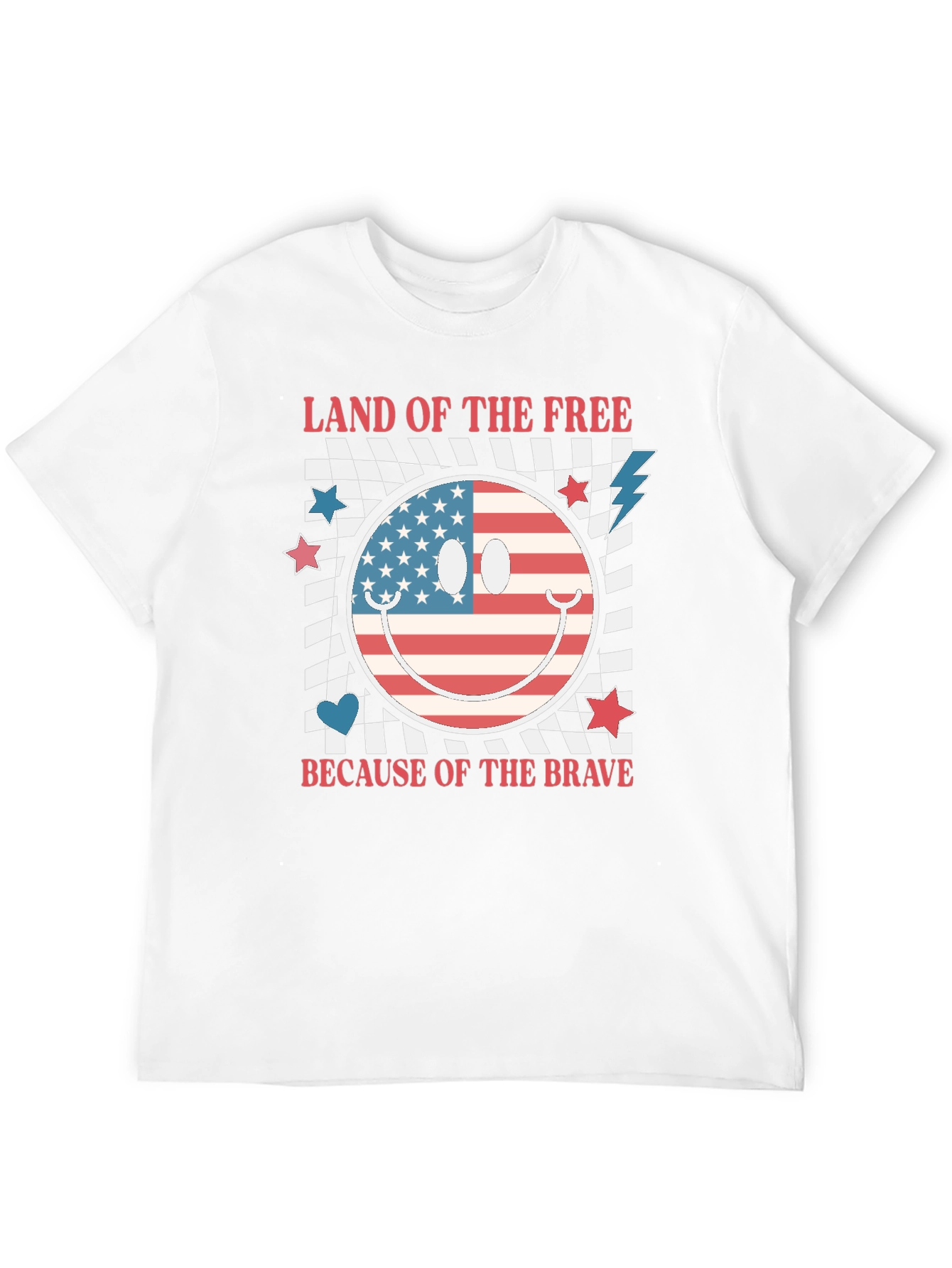 Patriotic Smiley Face Graphic T-Shirt