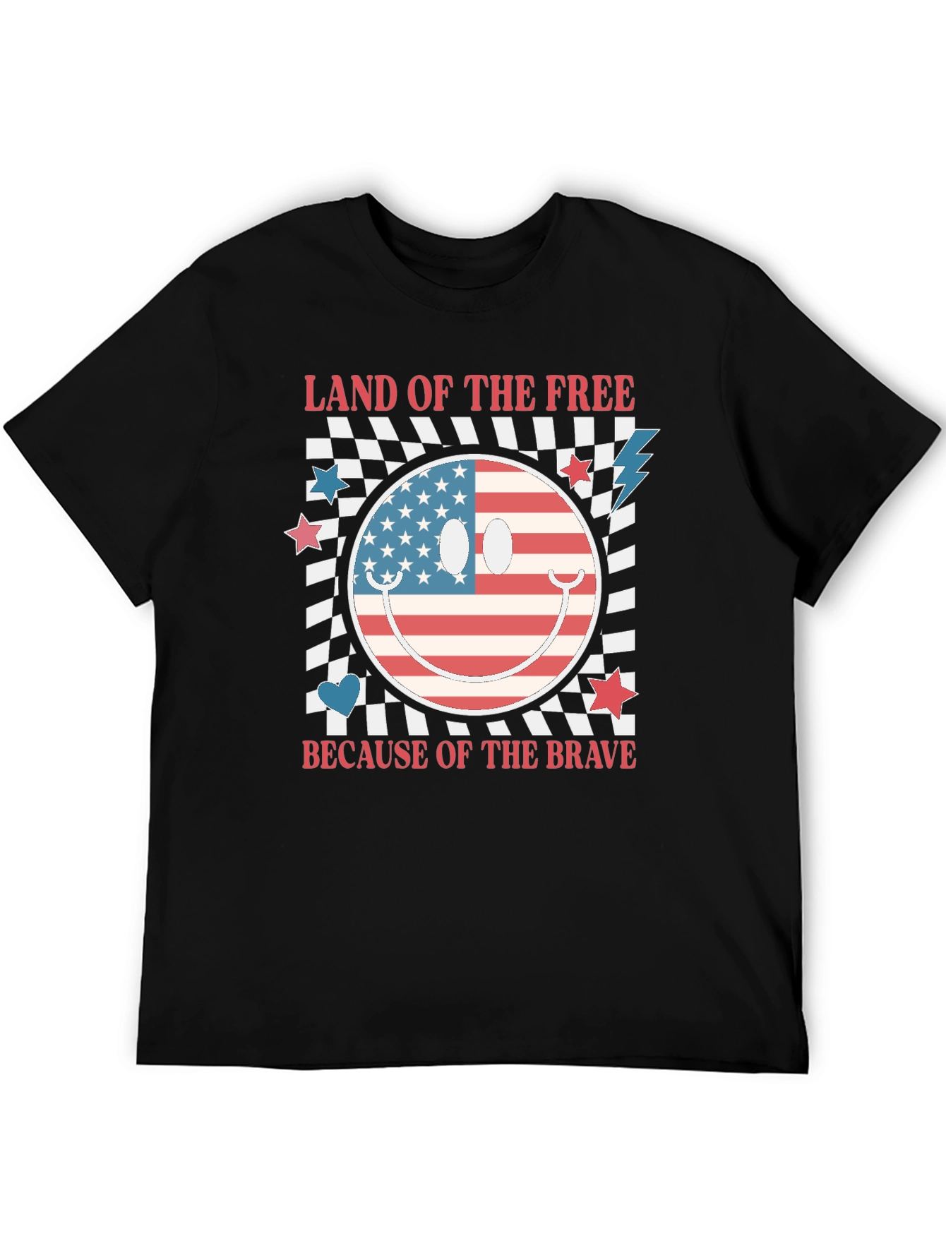 Patriotic Smiley Face Graphic T-Shirt
