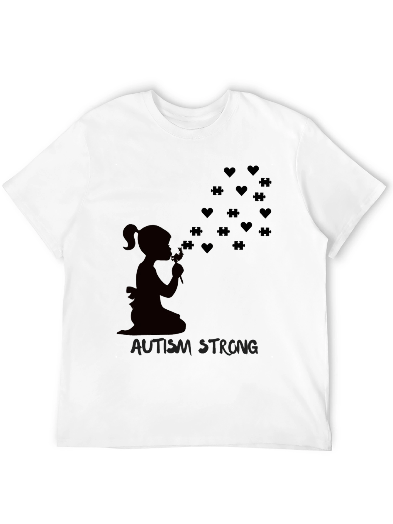 Autism Strong Heart & Puzzle T-Shirt