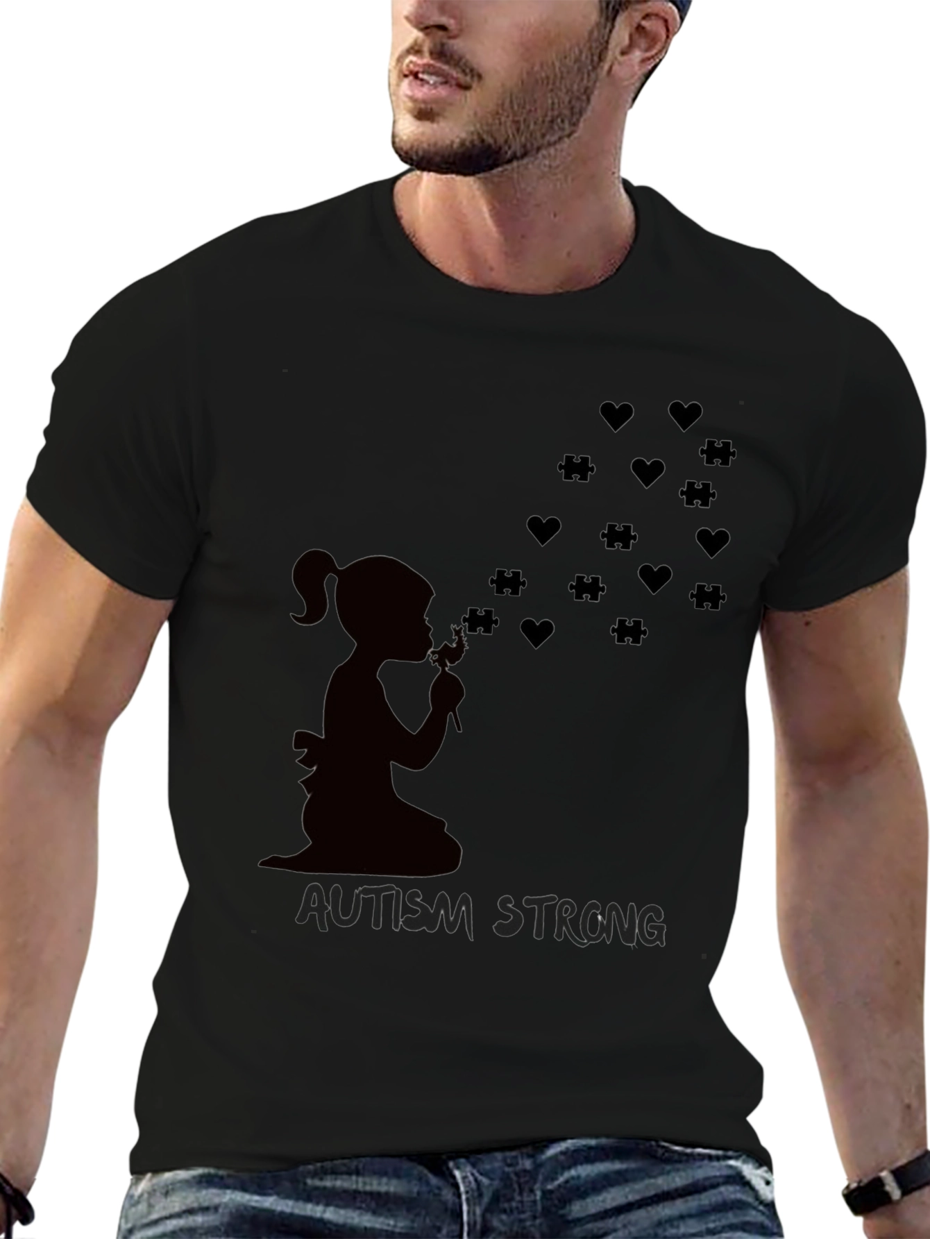 Autism Strong Heart & Puzzle T-Shirt