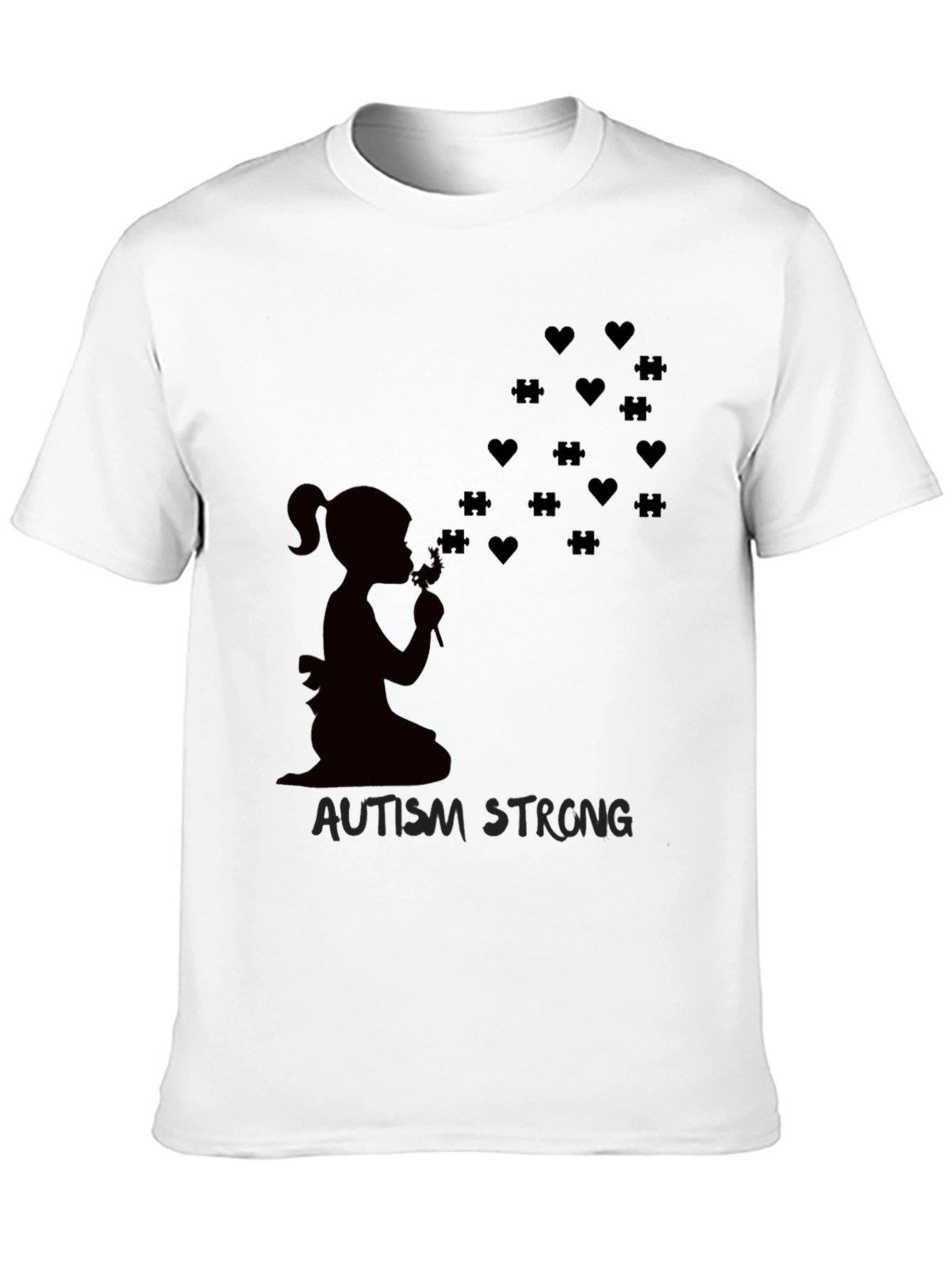 Autism Strong Heart & Puzzle T-Shirt