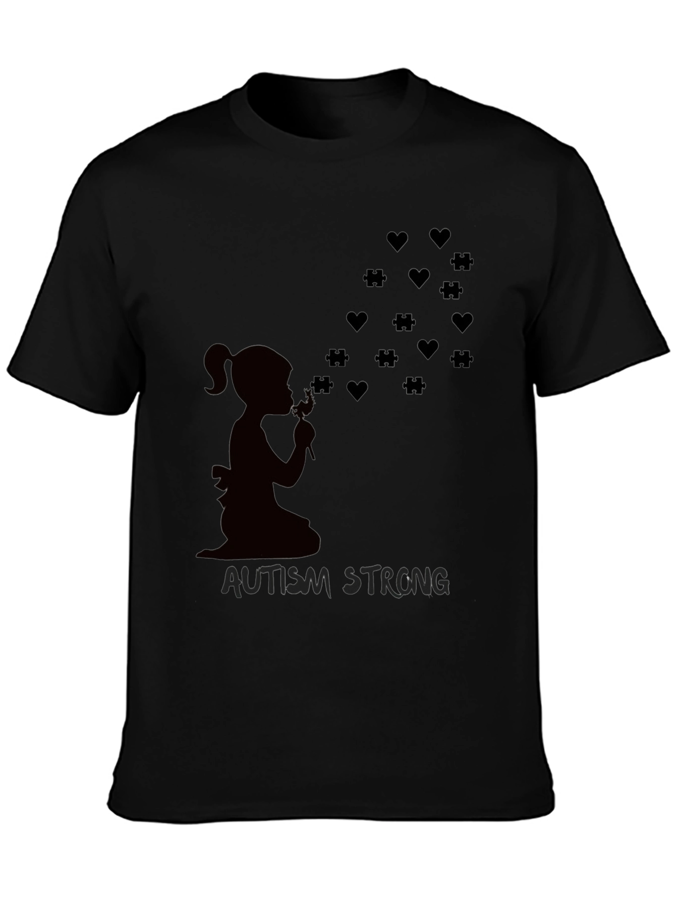 Autism Strong Heart & Puzzle T-Shirt
