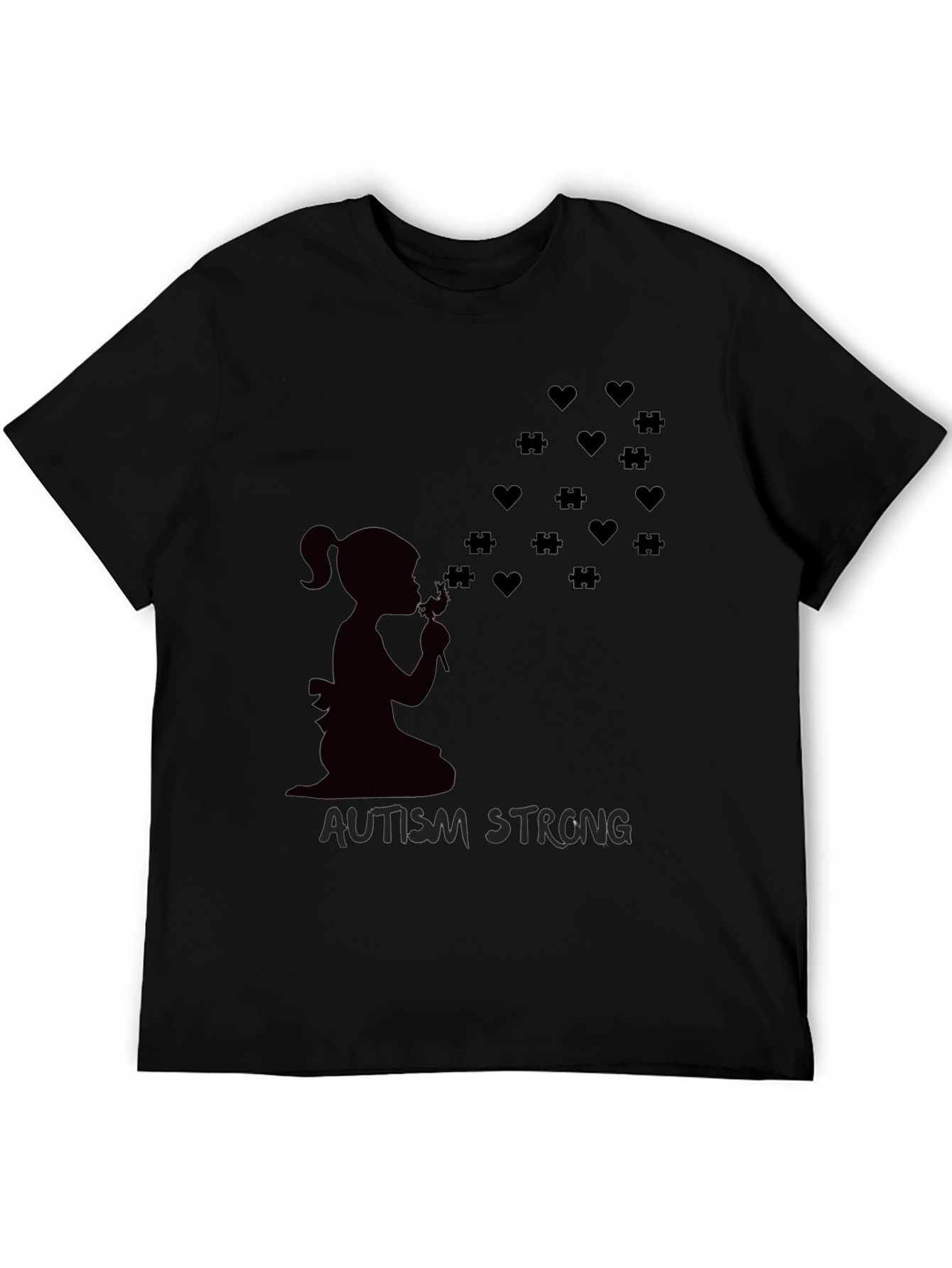 Autism Strong Heart & Puzzle T-Shirt