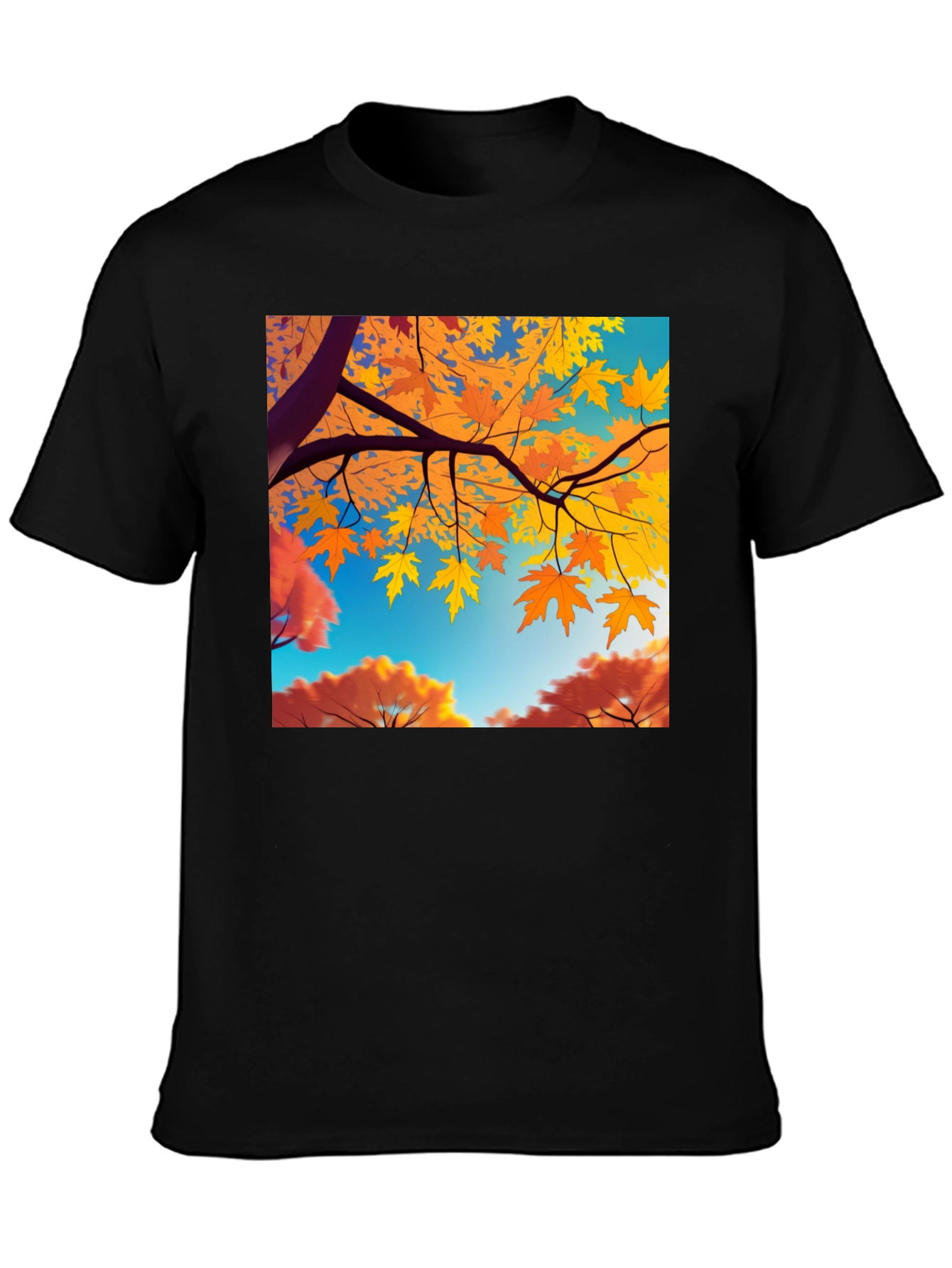 Autumn Leaves Graphic Tee - Stylish Nature Inspired Design