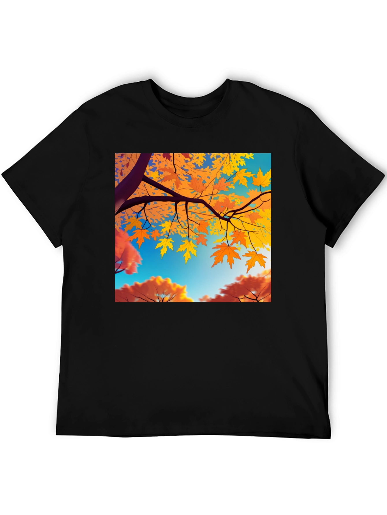 Autumn Leaves Graphic Tee - Stylish Nature Inspired Design