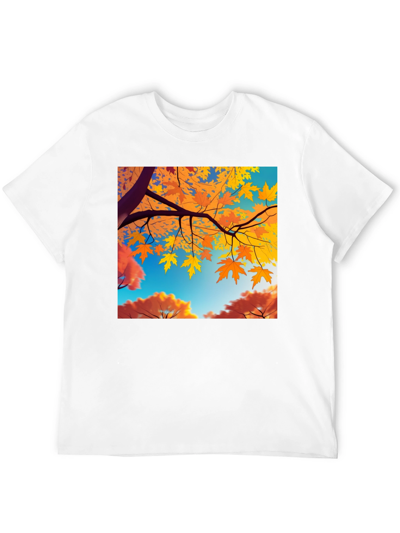 Autumn Leaves Graphic Tee - Stylish Nature Inspired Design